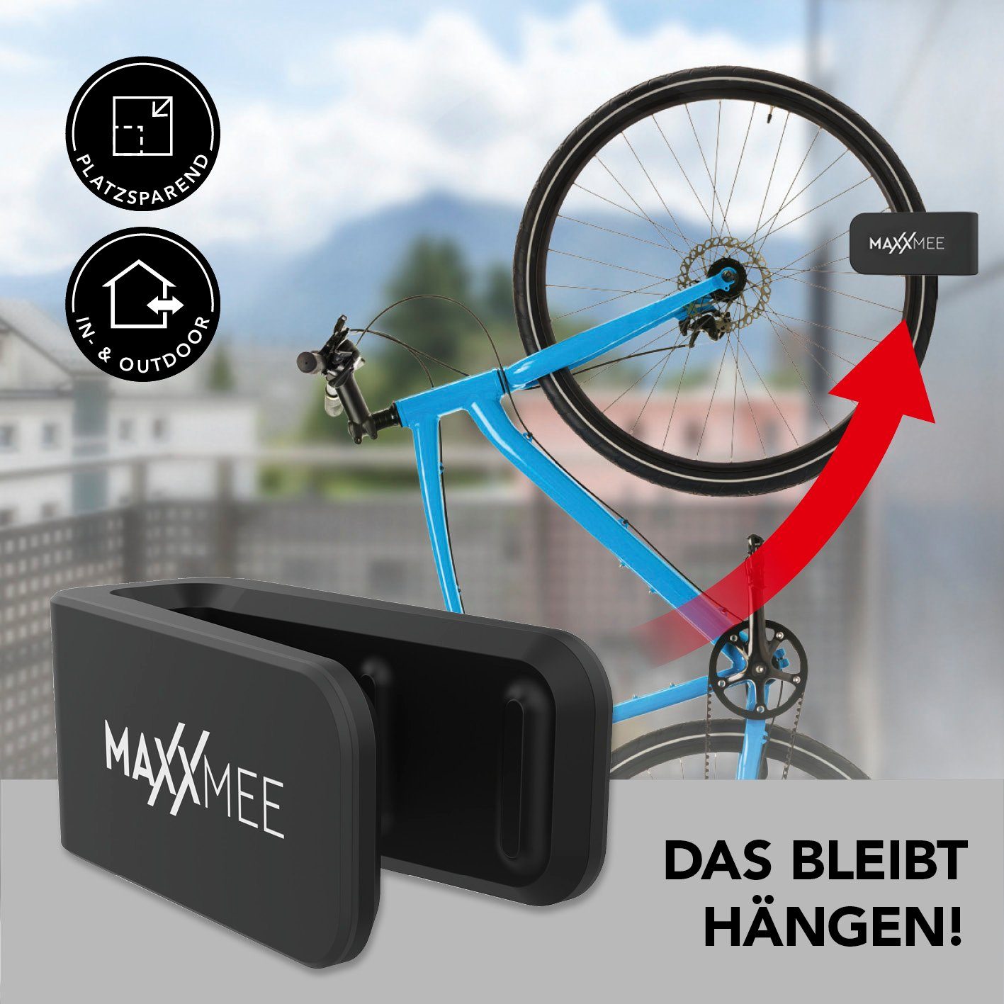 MAXXMEE Fahrradhalter Fahrrad-Wandhalterung - schwarz/weiß Universal