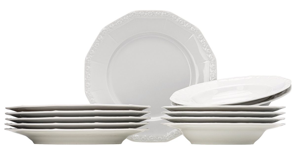 Rosenthal Geschirr-Set Maria Weiss Set 12tlg., Porzellan