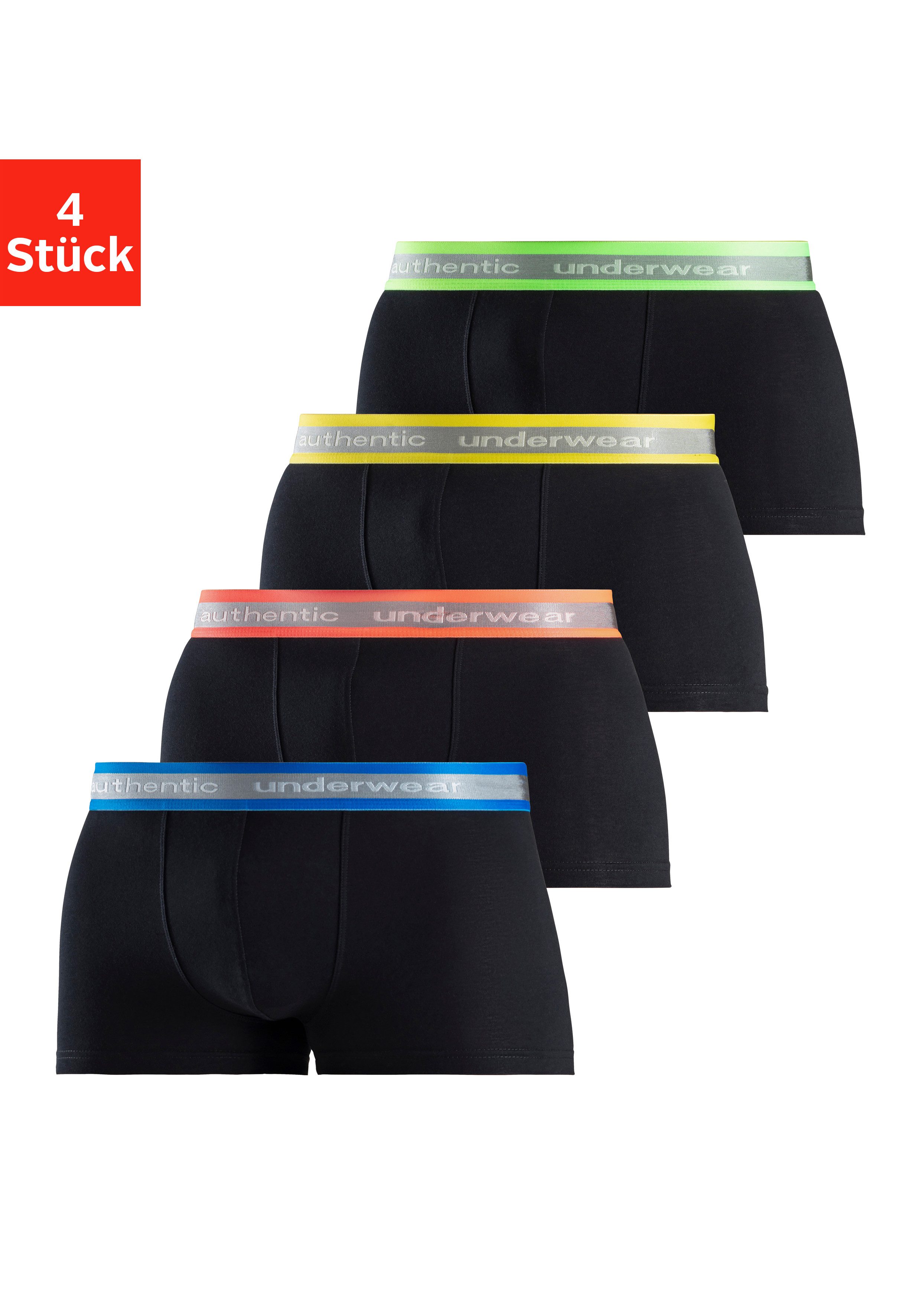 AUTHENTIC LE JOGGER Boxer Boxershorts für Herren (Packung, 4-St., 4er-Pack), angenehm weiches Neon-Bündchen