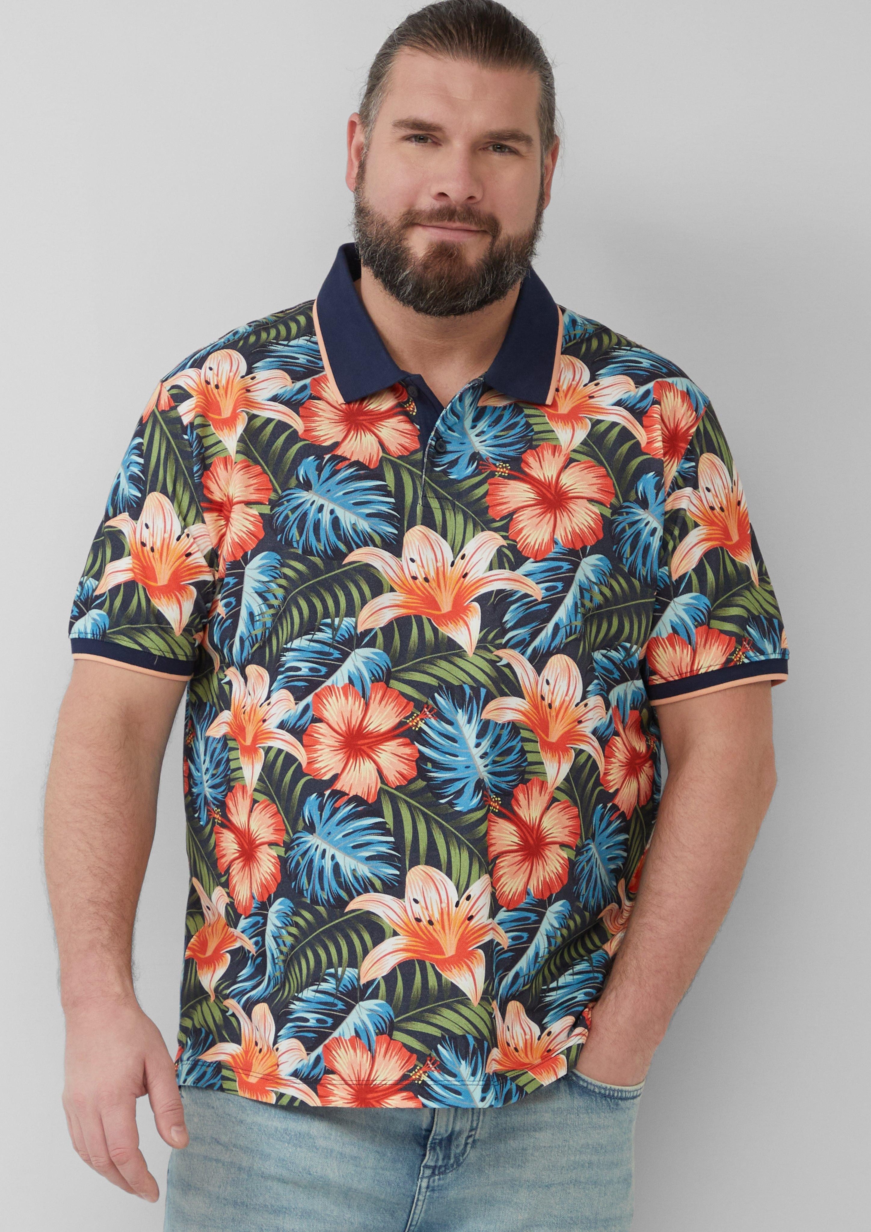 s.Oliver Kurzarmshirt Poloshirt aus Baumwolle mit günstig online kaufen