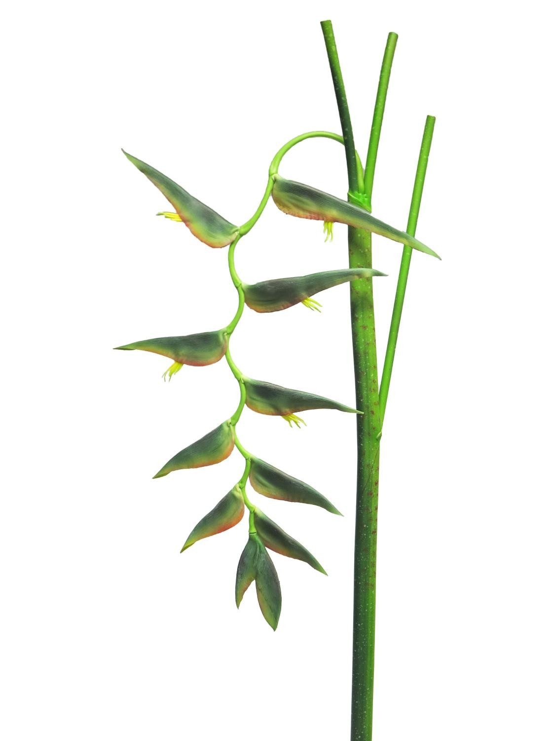 Kunstblume Deko Blume Heliconia Blüte Jiang, dunkelgrün, 130 cm Helikonie, artplants, Höhe 130.0 cm