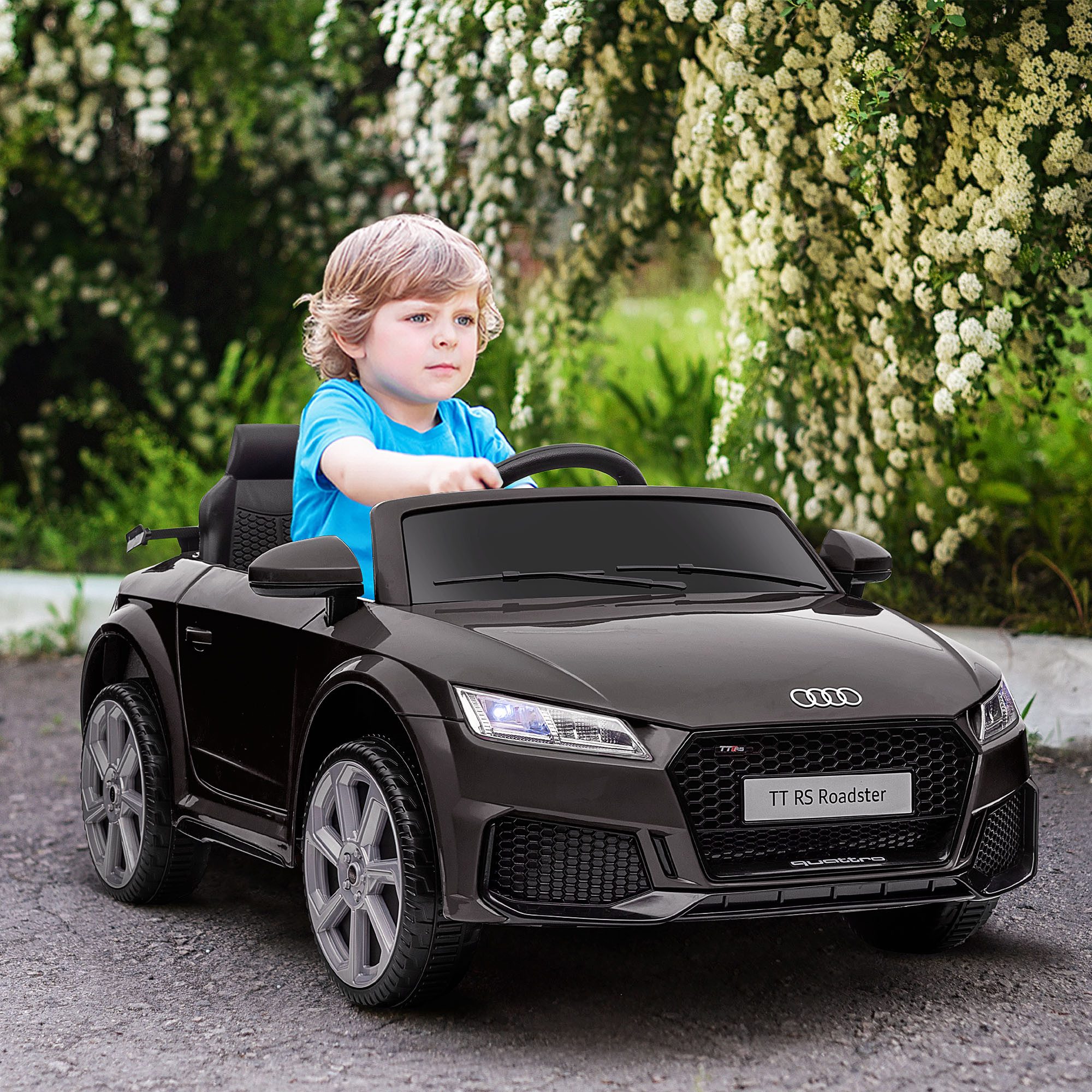 HOMCOM Elektro-Kinderauto Kinderfahrzeug für Kinder 3-5 Jahre, mit Fernbedienung, Belastbarkeit 25 kg, (1-tlg), bis 3 km,h, für Kinder 3-5 Jahre, Schwarz