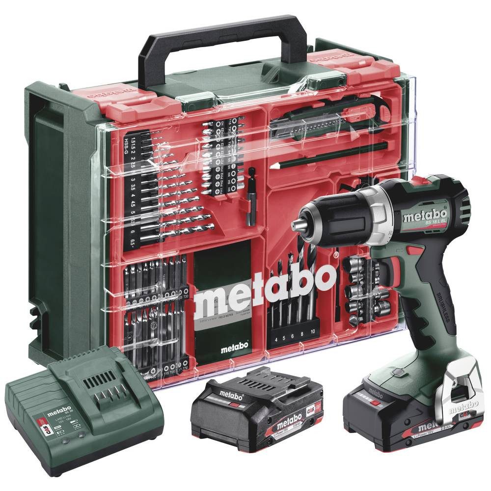 metabo Akku-Bohrschrauber Akku-Bohrschrauber, inkl. 2. Akku, bürstenlos, inkl. Koffer, inkl. Ladegerät, mit Zubehör