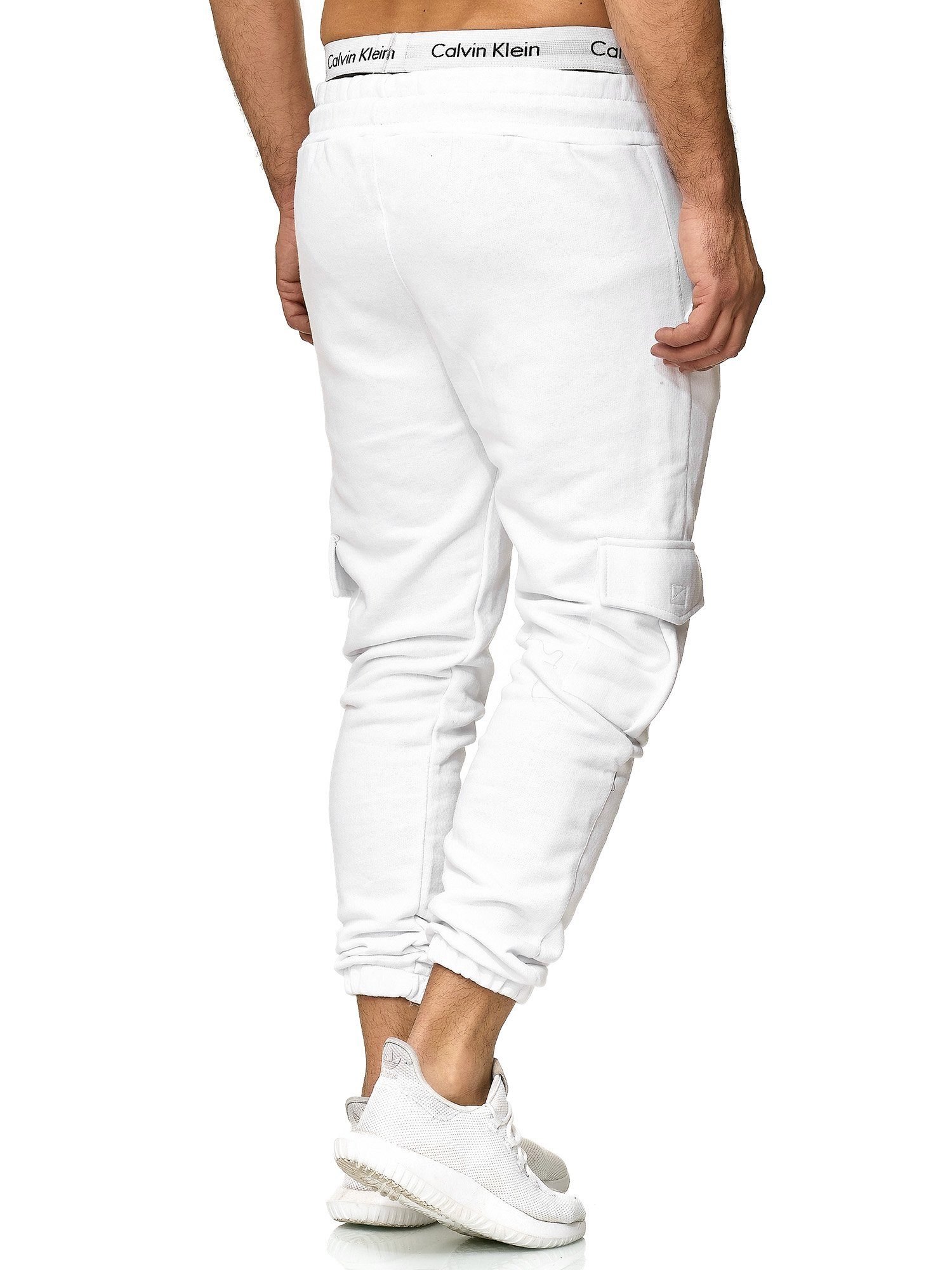 Casual Fitness Trainingshose Jogginghose Sweatpants, Freizeit 1213C (Sporthose OneRedox Weiss 1-tlg)