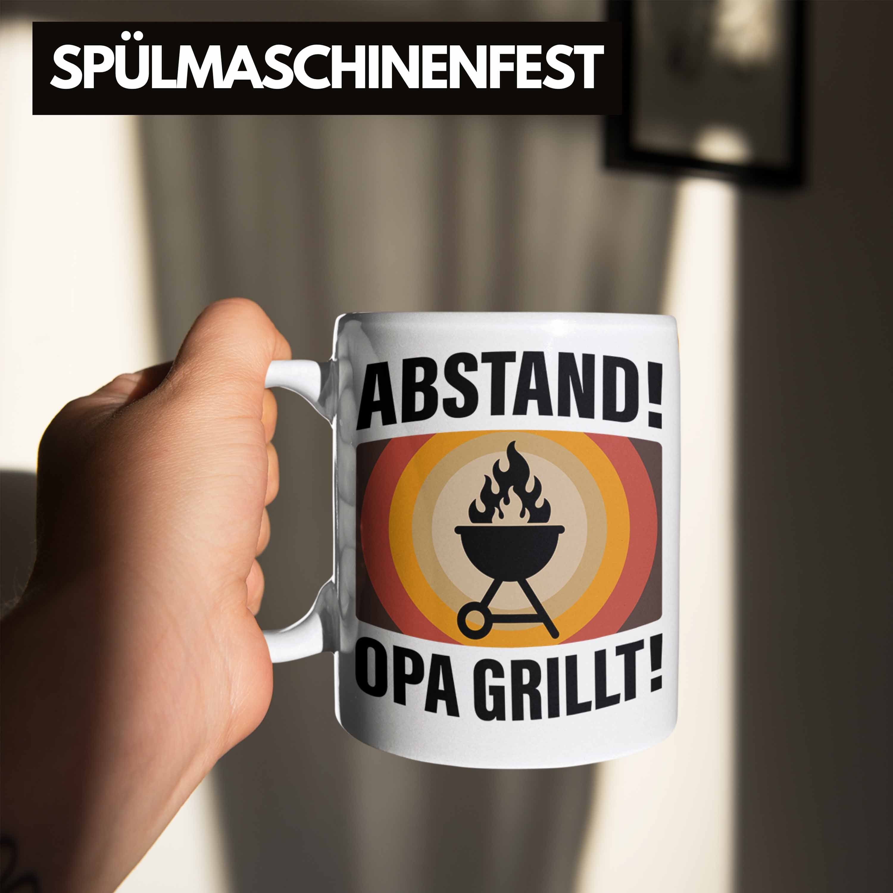 Trendation Opa - Sommer Weiss BBQ Vatertag Tasse Grillen Trendation Geschenkidee Tasse Opa Geschenk Großvater Grillt