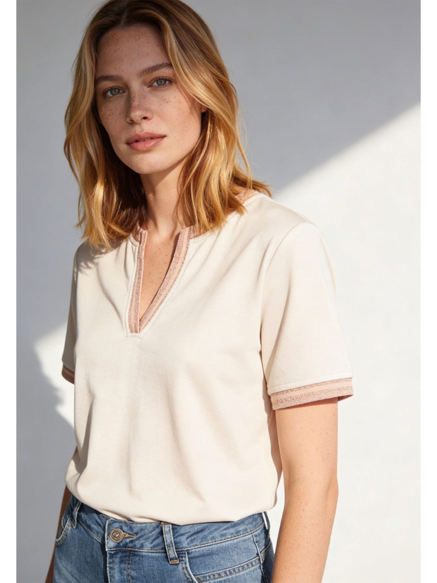 MORE&MORE Kurzarmshirt stylishes Kurzarmshirt günstig online kaufen