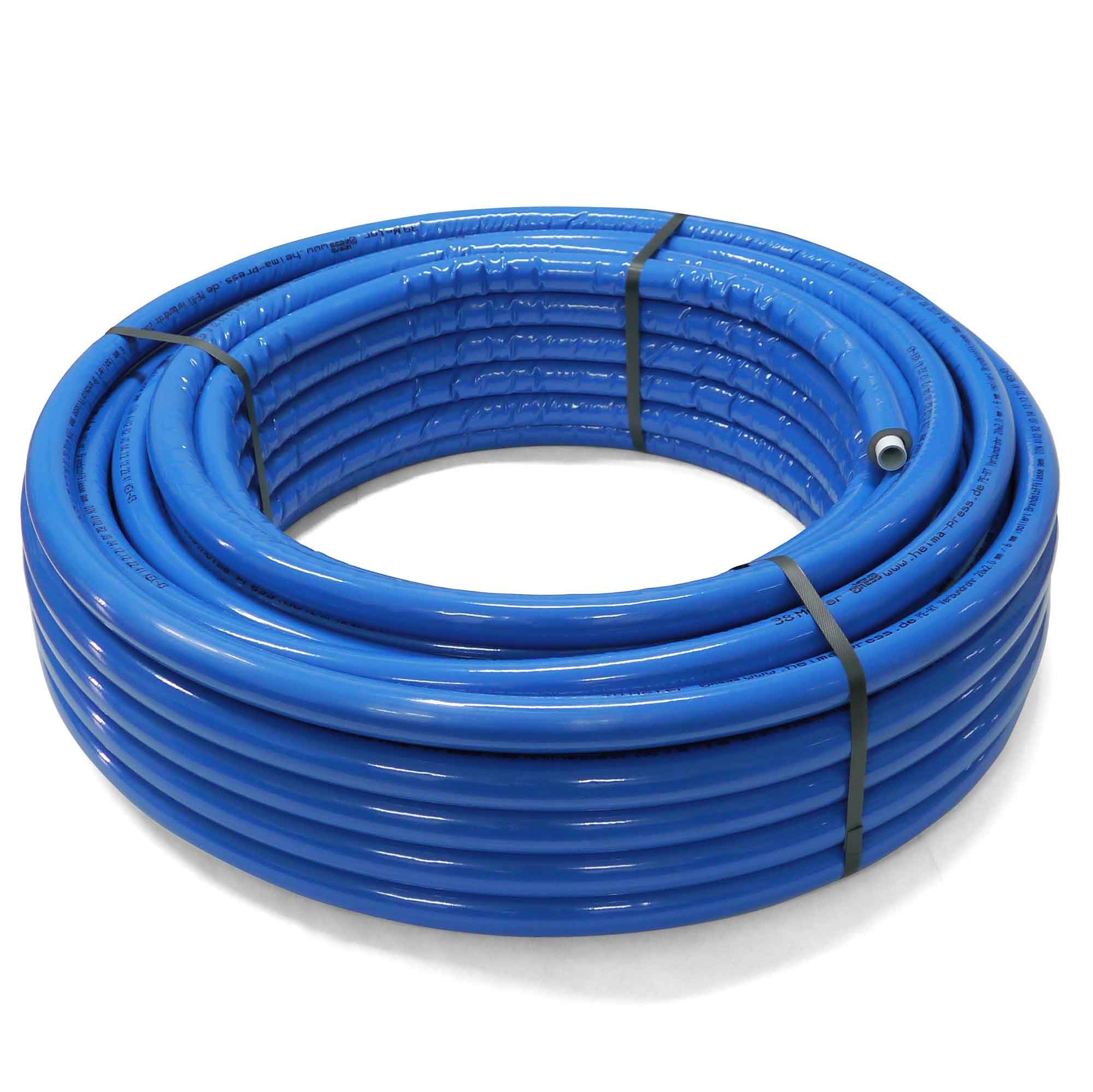 PipeTec Deutschland Verbundrohr Pipetec Vorgedämmtes Aluminium-Mehrschichtverbundrohr (DVGW), - Rollenrohr - Isolierung 6 mm blau