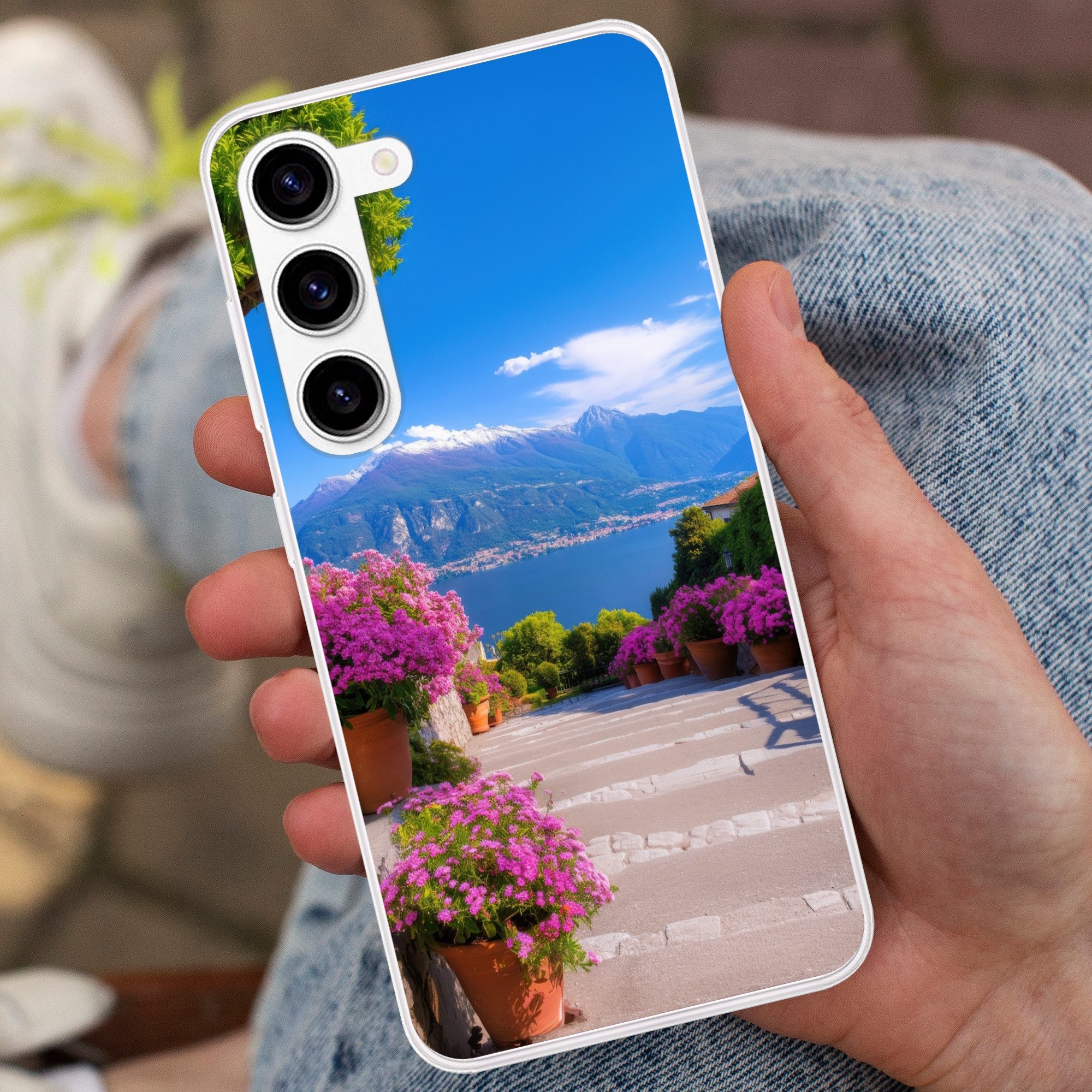 MuchoWow Handyhülle für Samsung Galaxy S23 Comer See - Italien - Landschaft, Phone Case, Silikon, Schutzhülle Dünn