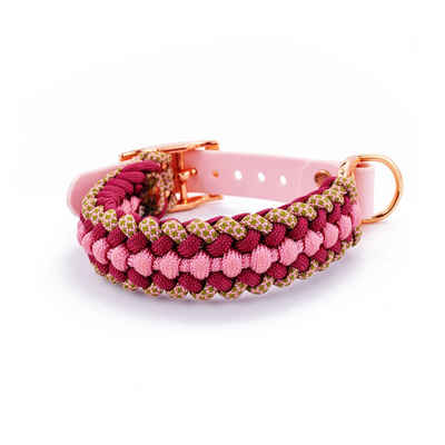 Tierluxe Hunde-Halsband Foxy Pink, Paracord, Biothane, Metall, Handgemacht