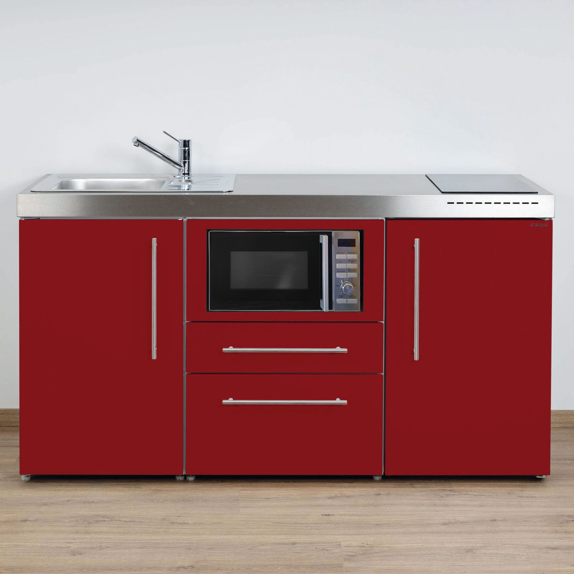 Stengel Küchenzeile 160 cm Premiumline MPM 160 A Singleküche mit E-Geräten, Kleine Kompaktküche mit Geräten