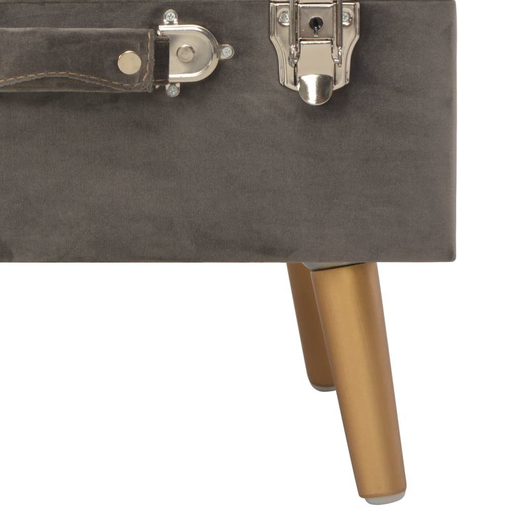 vidaXL Sitzbank Hocker mit Stauraum 3 Stk. Grau Samt