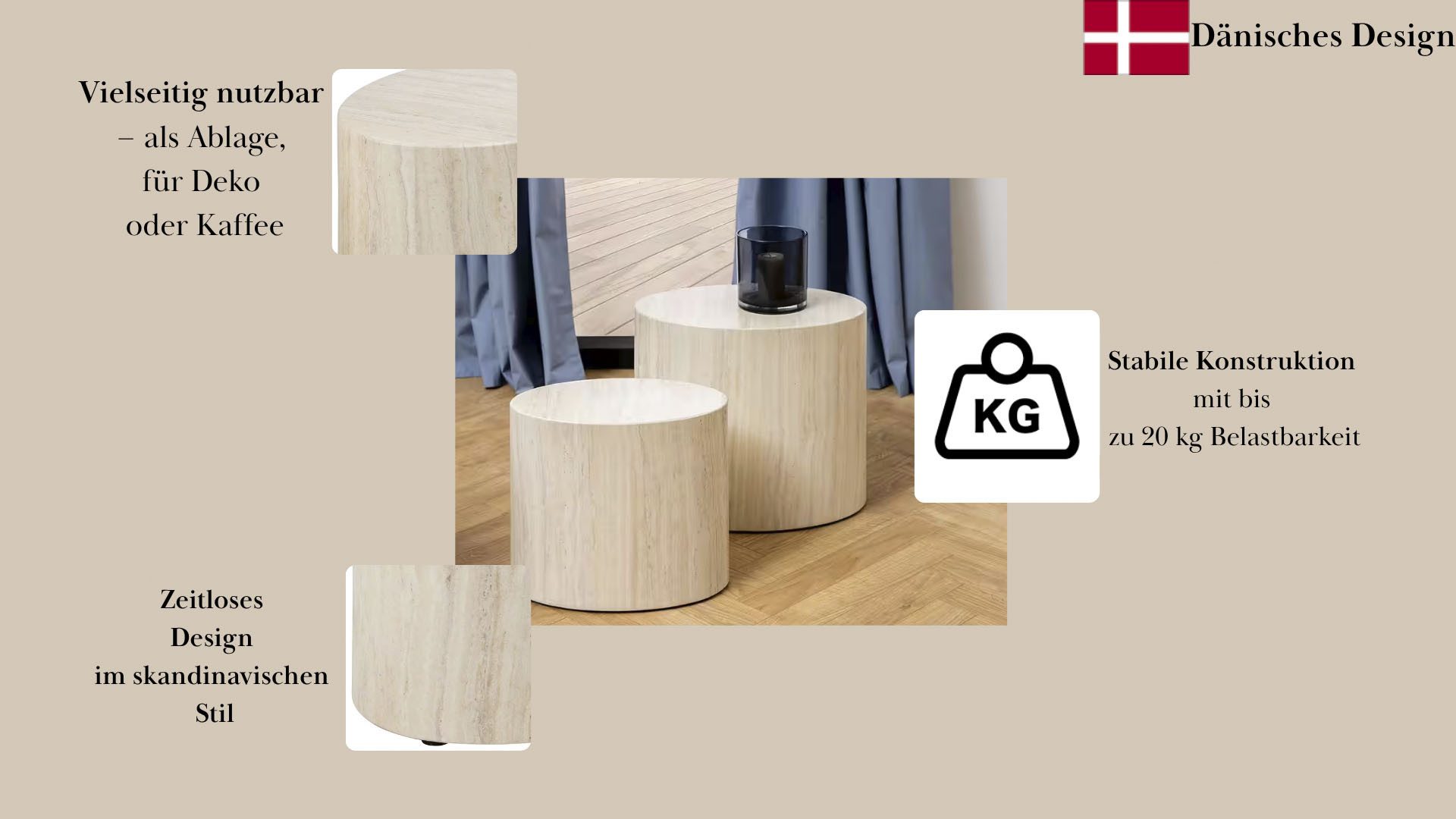 ACTONA GROUP Couchtisch Mice, Anstelltisch, Sofatisch, TOPSELLER! 2er-set, Scandi-Stil (Couchtisch, Beistelltisch, OTTOs Choice), moderne ovale Form (Set, 2 st). in verschiedenen Farben, pflegeleicht