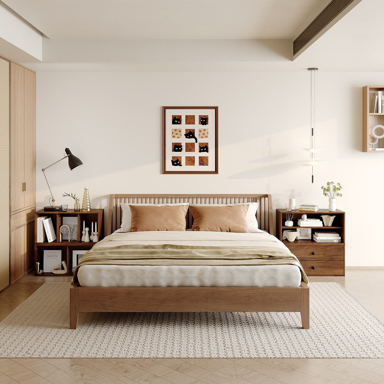 FUFU&GAGA Nachttisch Modularer Nachttisch mit Schubladen, Braun, MDF, 60×28 günstig online kaufen