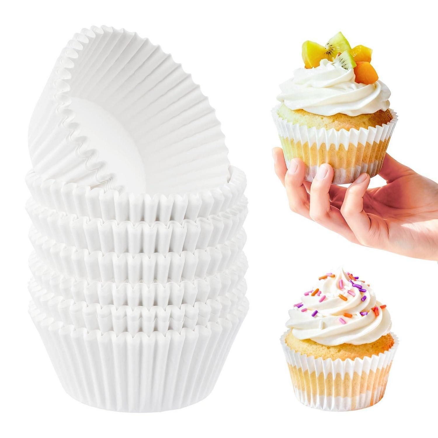 LuxusKollektion Muffinform Mini Muffinförmchen Papier Weiß 200 Stück, (200-tlg)