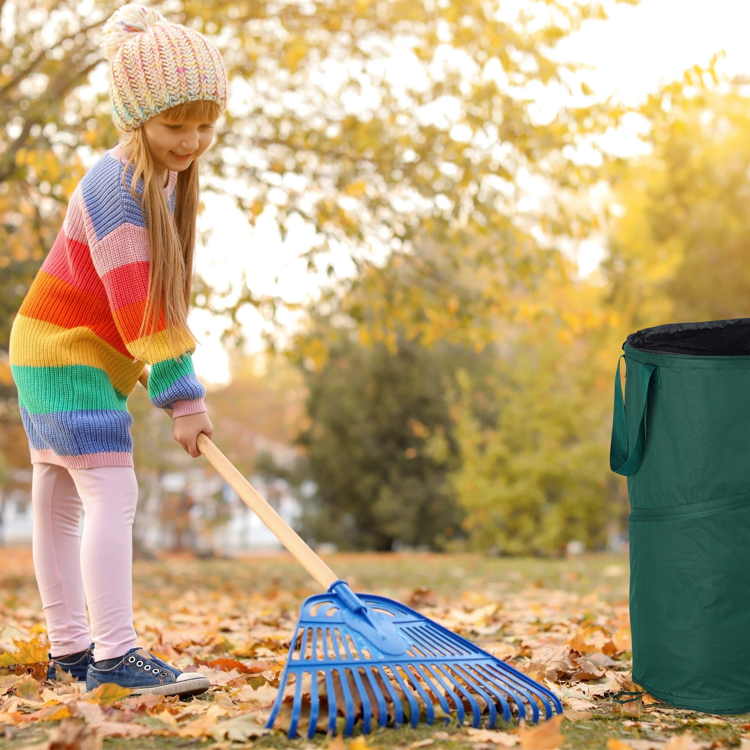 relaxdays Gartengerätehalter 2er-Set Laubsack Selbstaufstellend 120L günstig online kaufen
