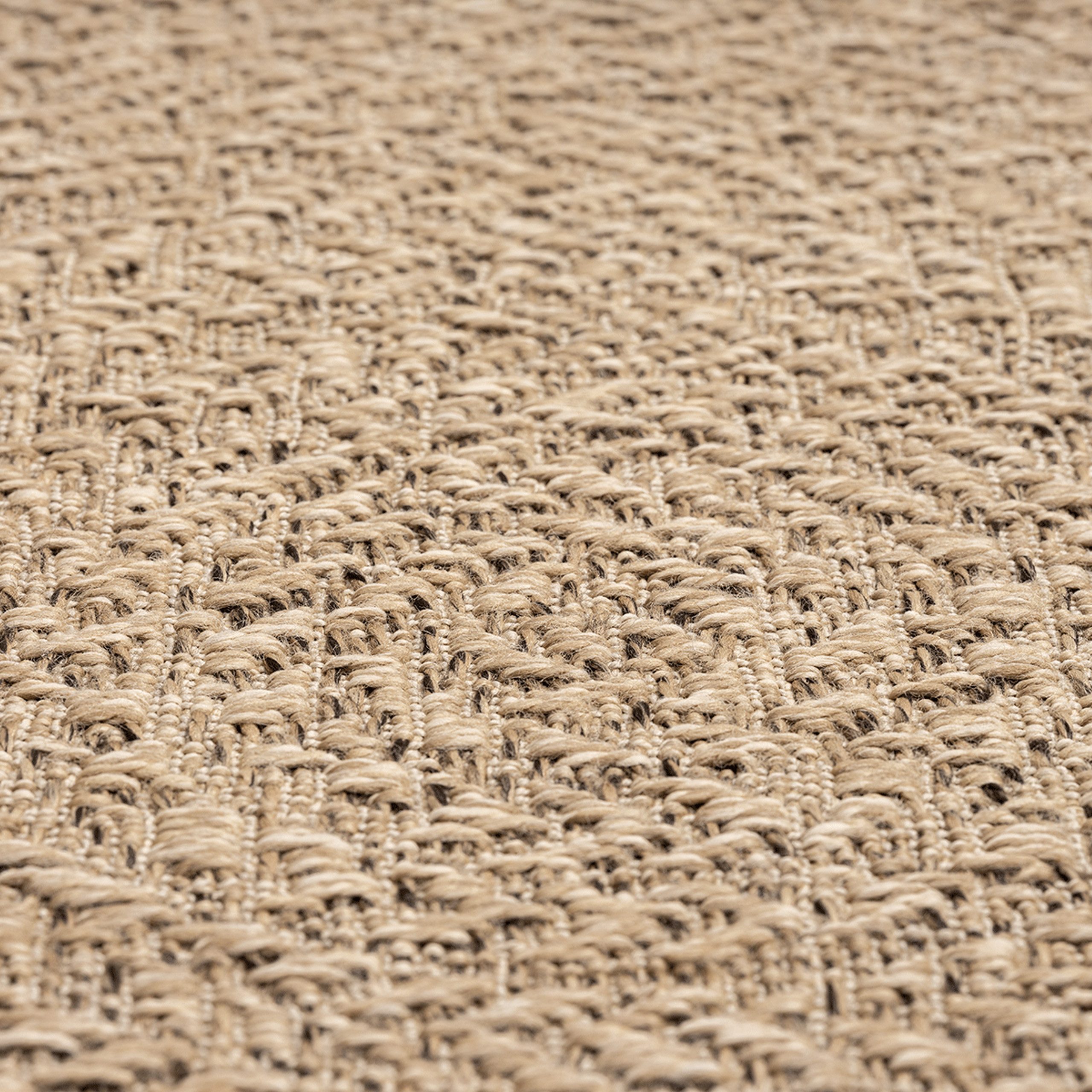 Carpetia Outdoorteppich In- & Outdoorteppich Jute-Look, rund, Höhe: 5 mm, robuste Struktur wetterfest & pflegeleicht