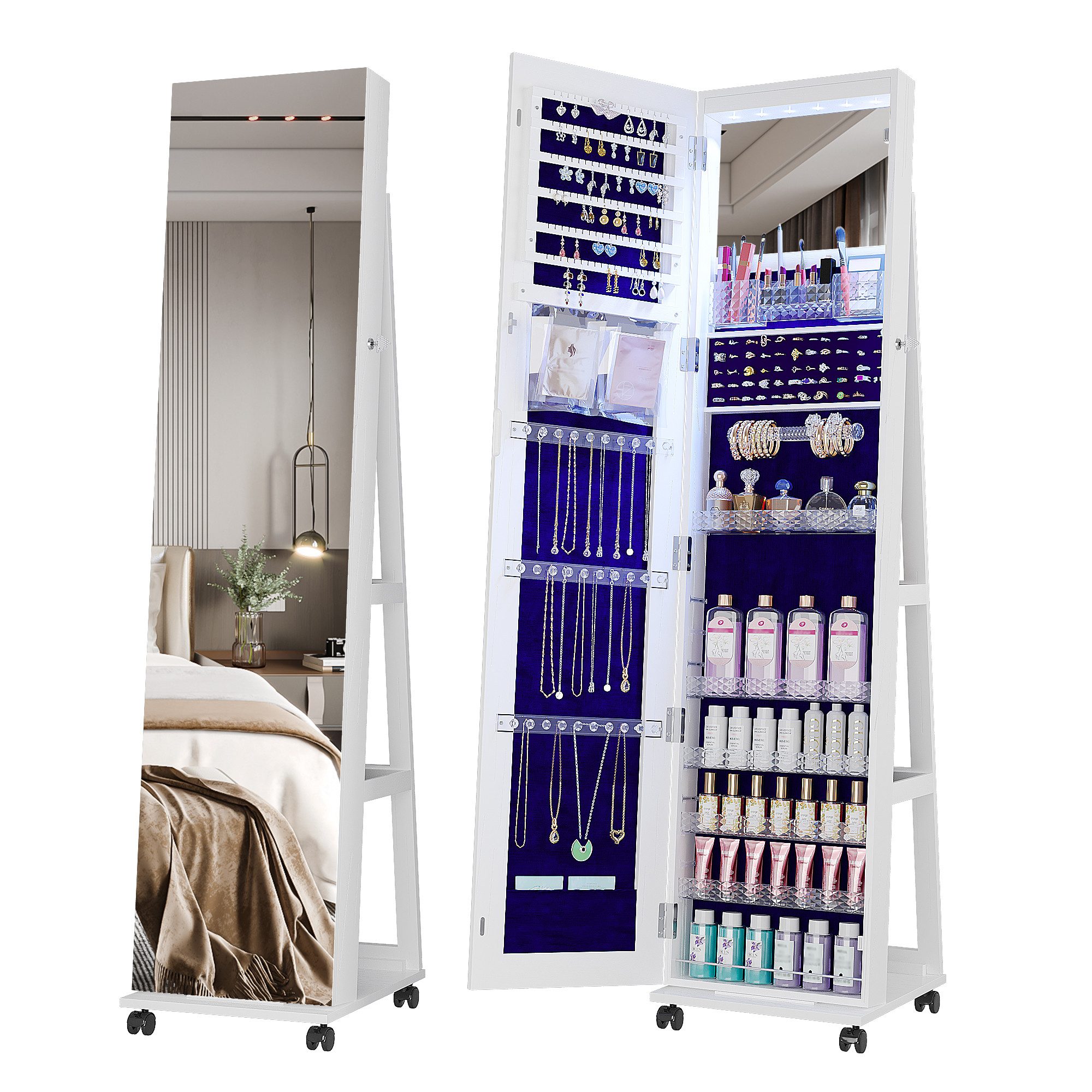 LVifur Schmuckschrank 360° Drehbarer Schmuckschrank mit günstig online kaufen