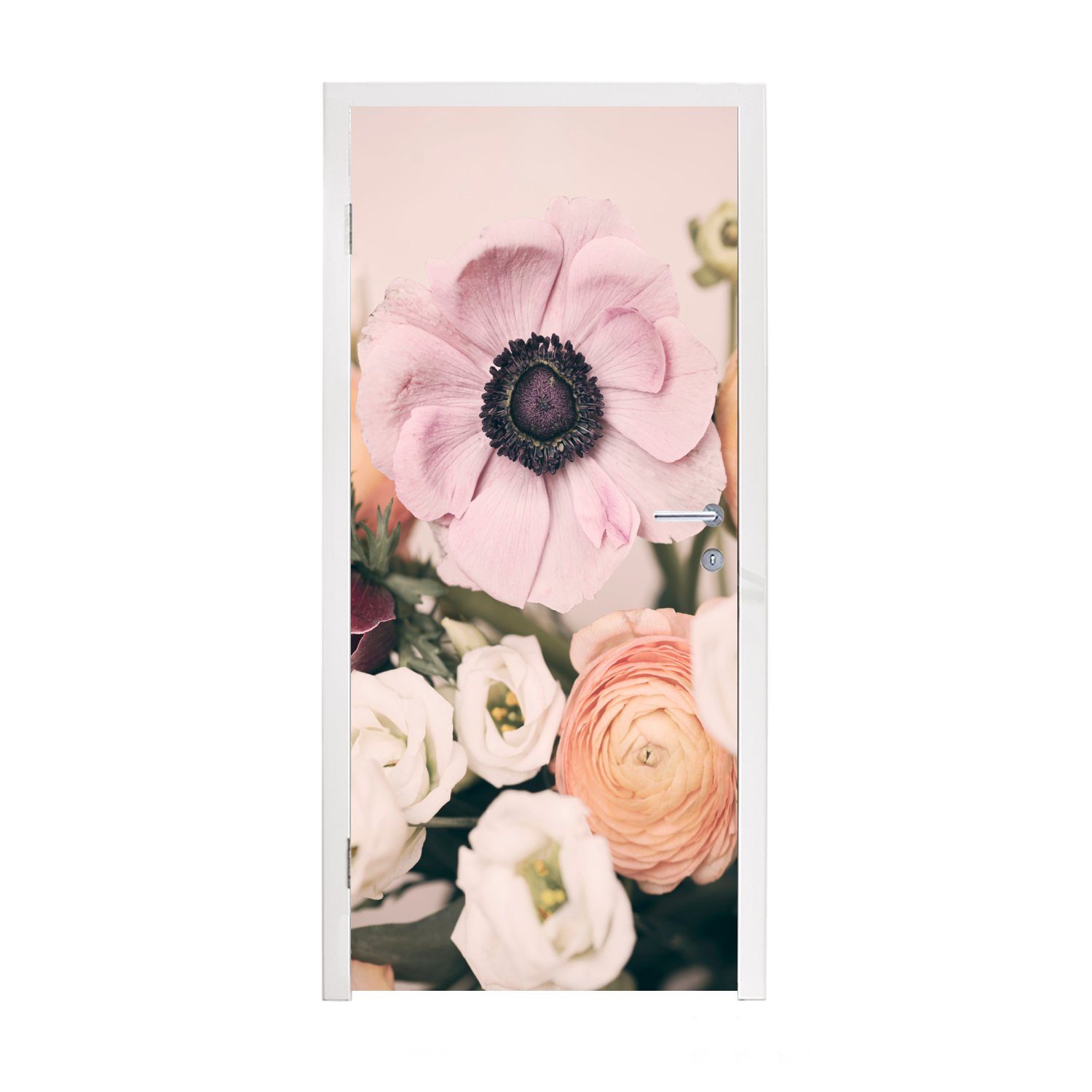 MuchoWow Türtapete Blumen - Natur - Pflanzen, Matt, bedruckt, (1 St), Fototapete für Tür, Türaufkleber, 75x205 cm