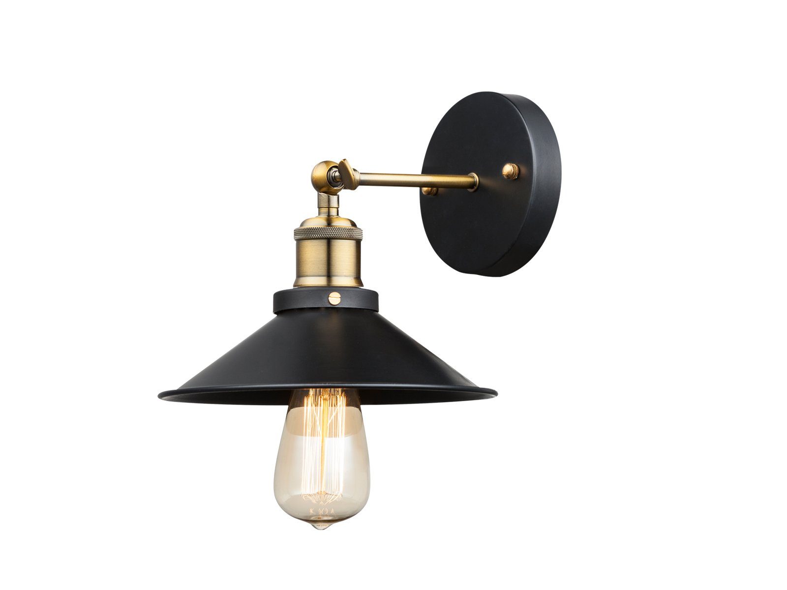 GLOBO LIGHTING LED Wandleuchte, LED wechselbar, warmweiß, ausgefallene Industrial Style innen für Treppenhaus, Schwarz H: 20cm