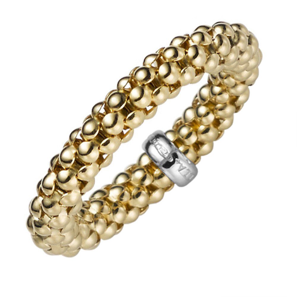 Schmuck Krone Goldring Elastischer Himbeer-Ring, 4mm, 585 Gelbgold stretch, Gold 585