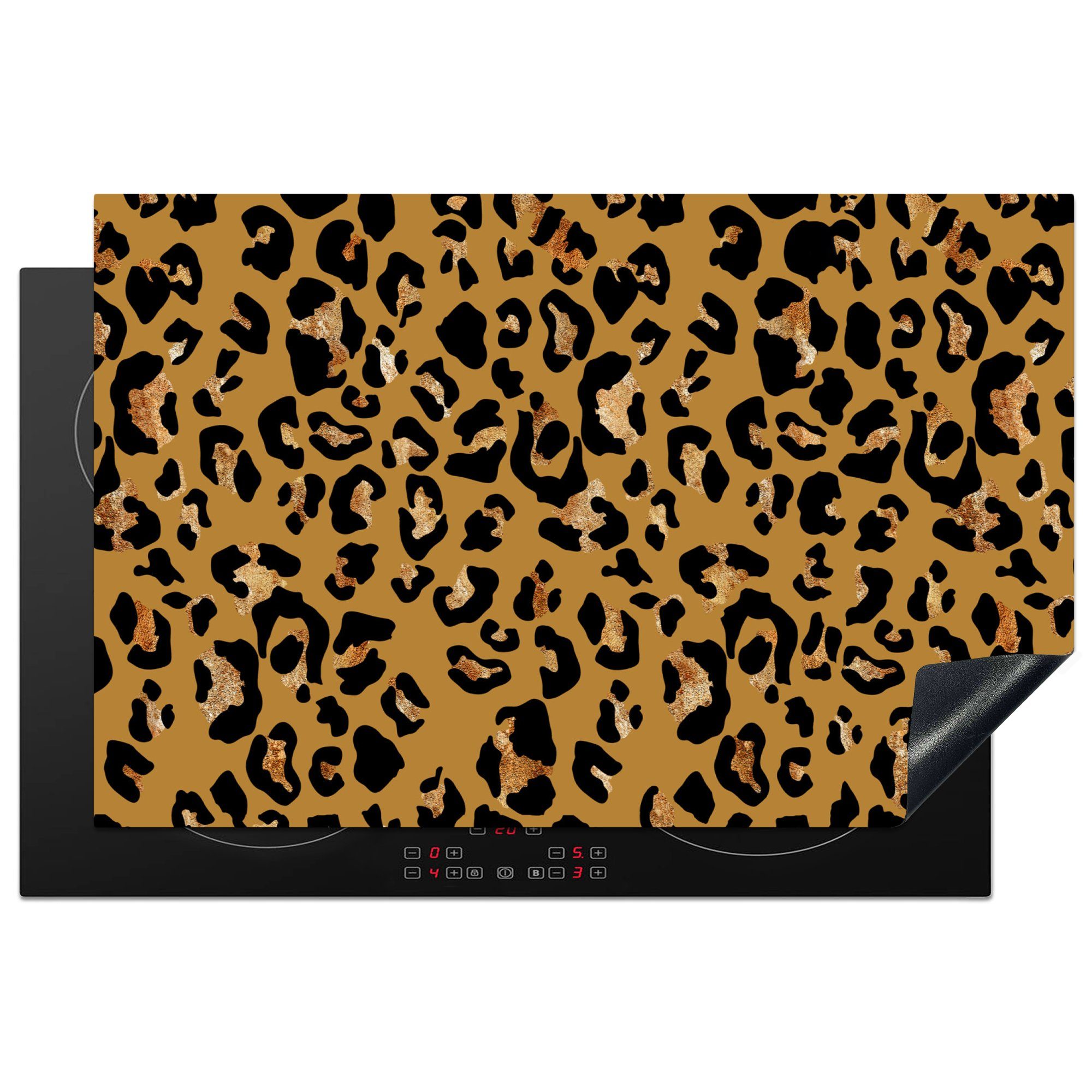 MuchoWow Herdblende-/Abdeckplatte Tiere - Pantherdruck Schutz Vinyl, die Induktionskochfeld tlg), für Muster, (1 küche, cm, Ceranfeldabdeckung 81x52 