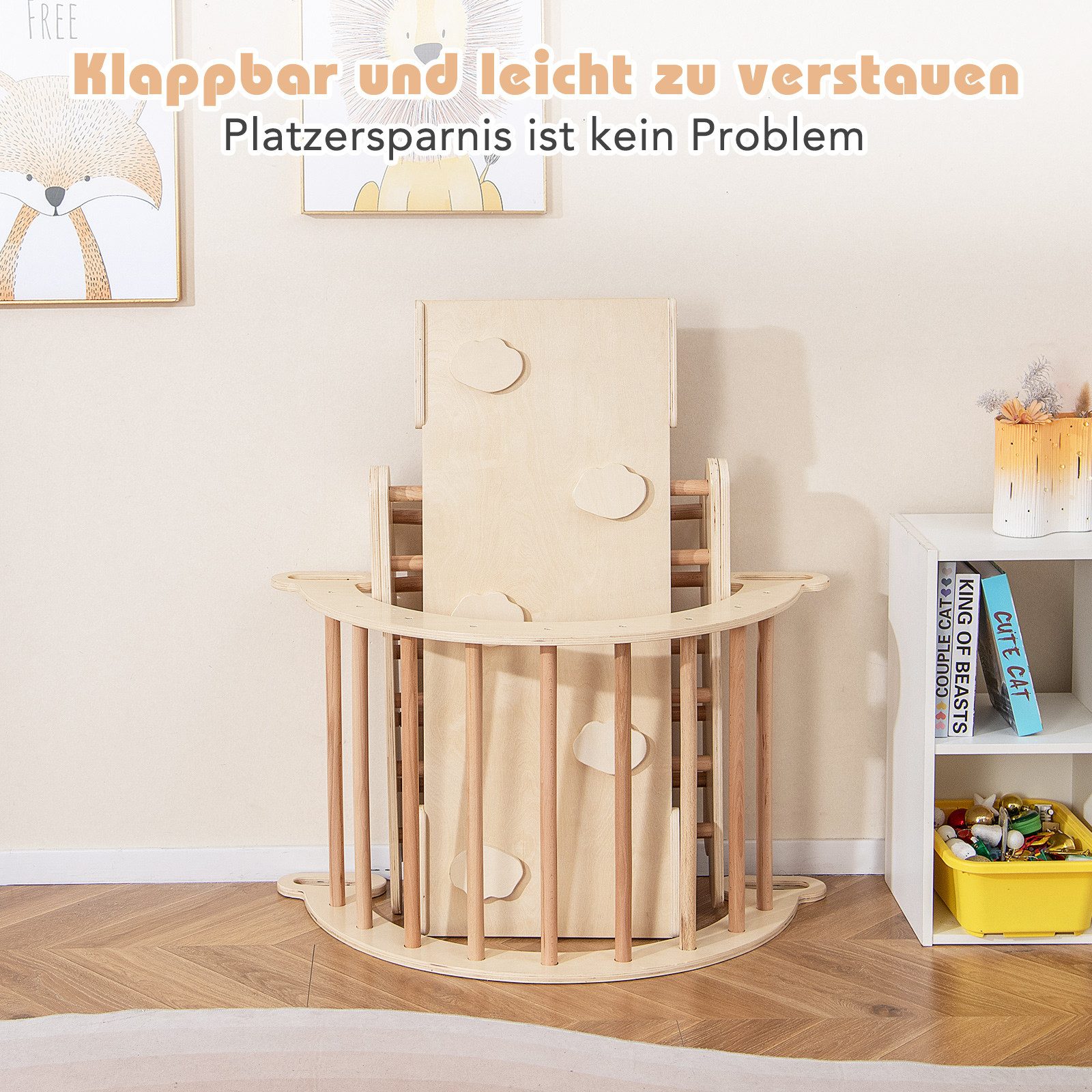 COSTWAY Klettergerüst, 4 in 1 Kletterbogen mit Rampe, Tragfähigkeit von 50kg