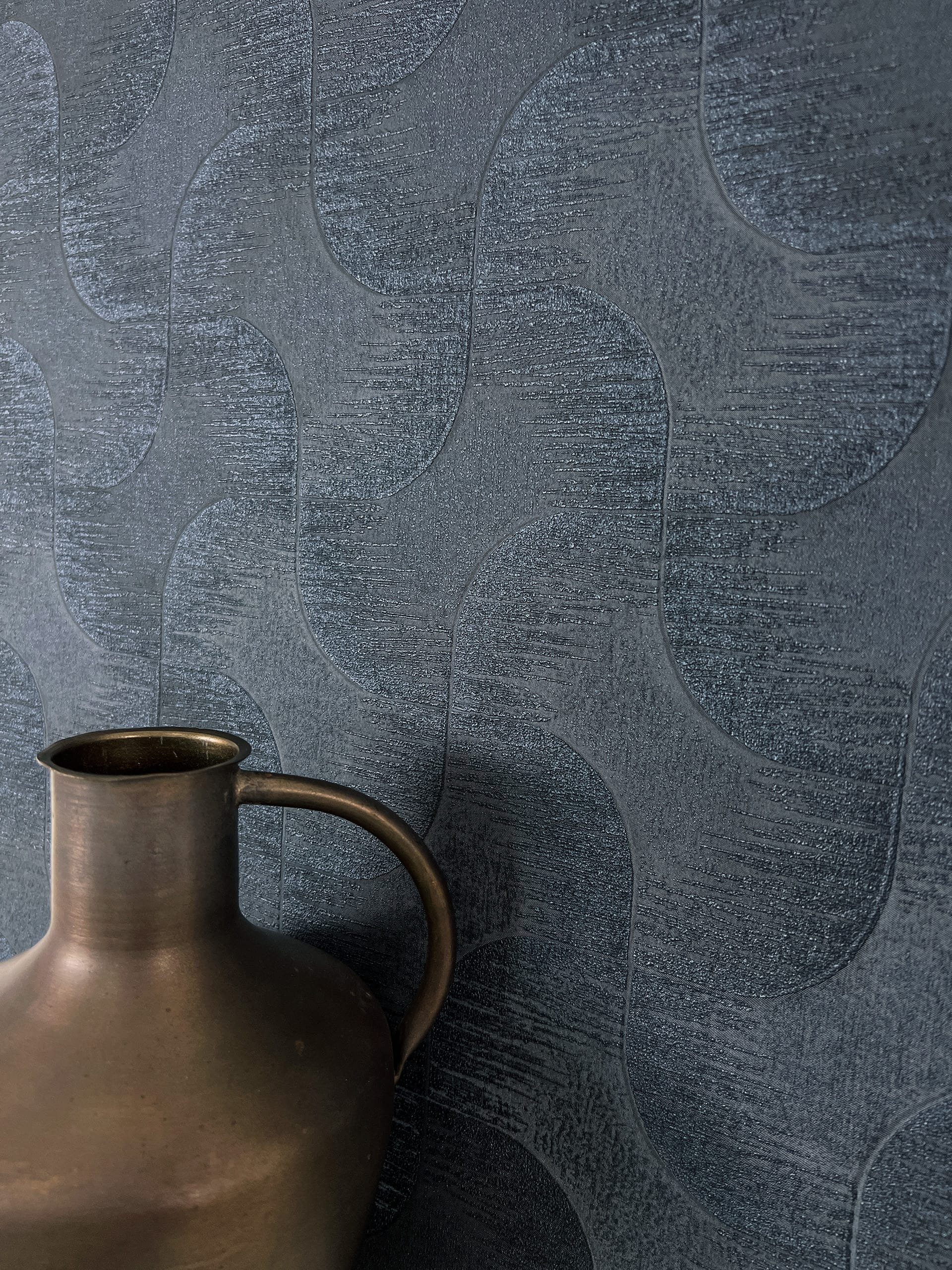 Newroom Vliestapete, Blau Tapete Glamour Muster - Mustertapete Retromuster günstig online kaufen