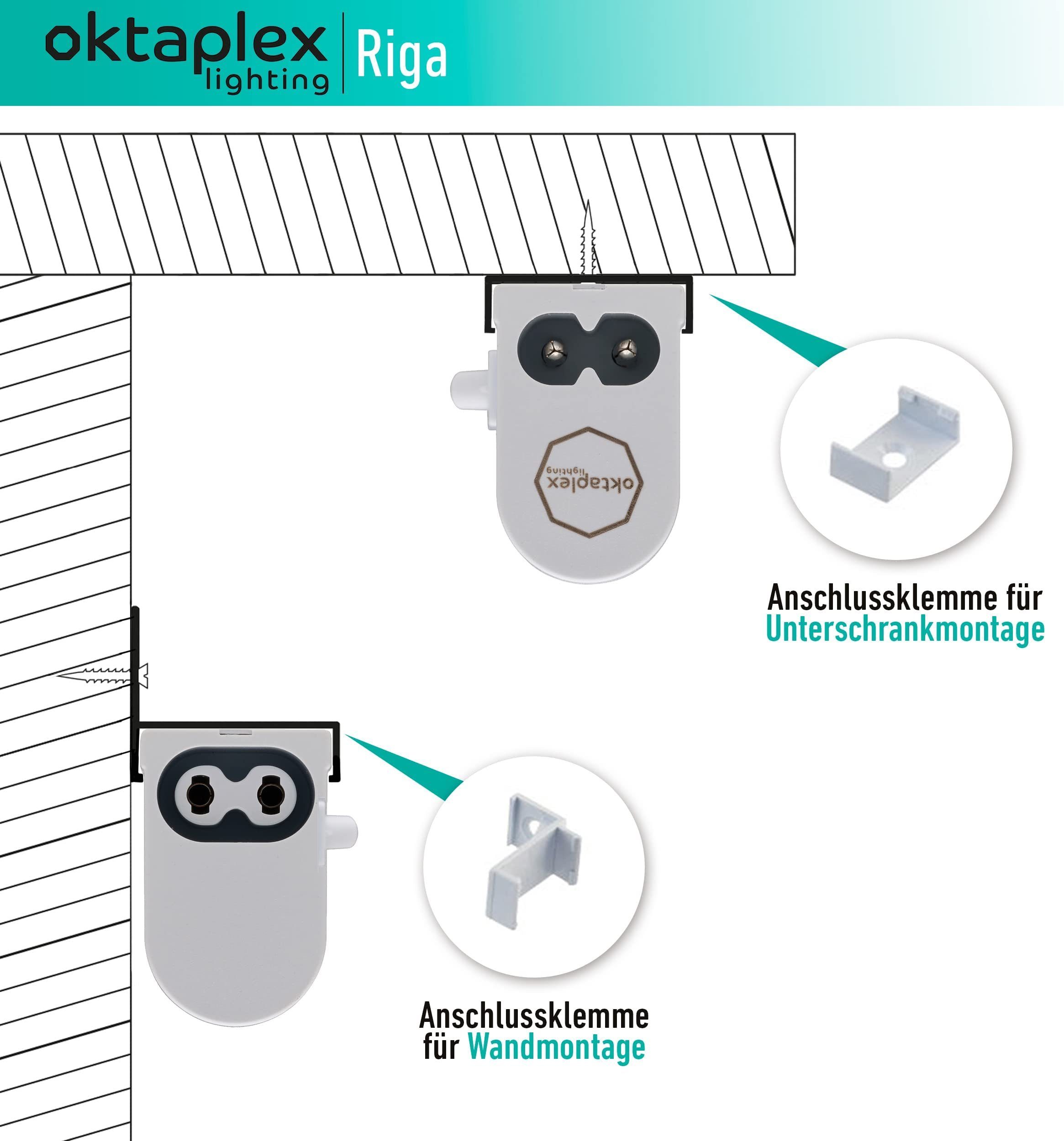 Oktaplex lighting LED Unterbauleuchte Küche LED Riga 54cm 810lm 9W, Ein-/Ausschalter, LED, warmweiß, 3000K Küchenunterbauleuchte erweiterbar Küchenlicht 230V – Bild 5 von 5