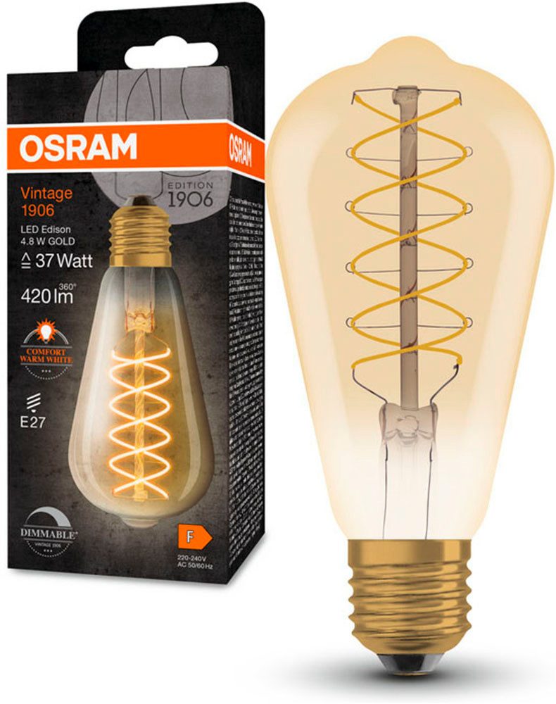 Osram LED-Filament LED-Lampen Vintage, E27, 1 St., Warmweiß