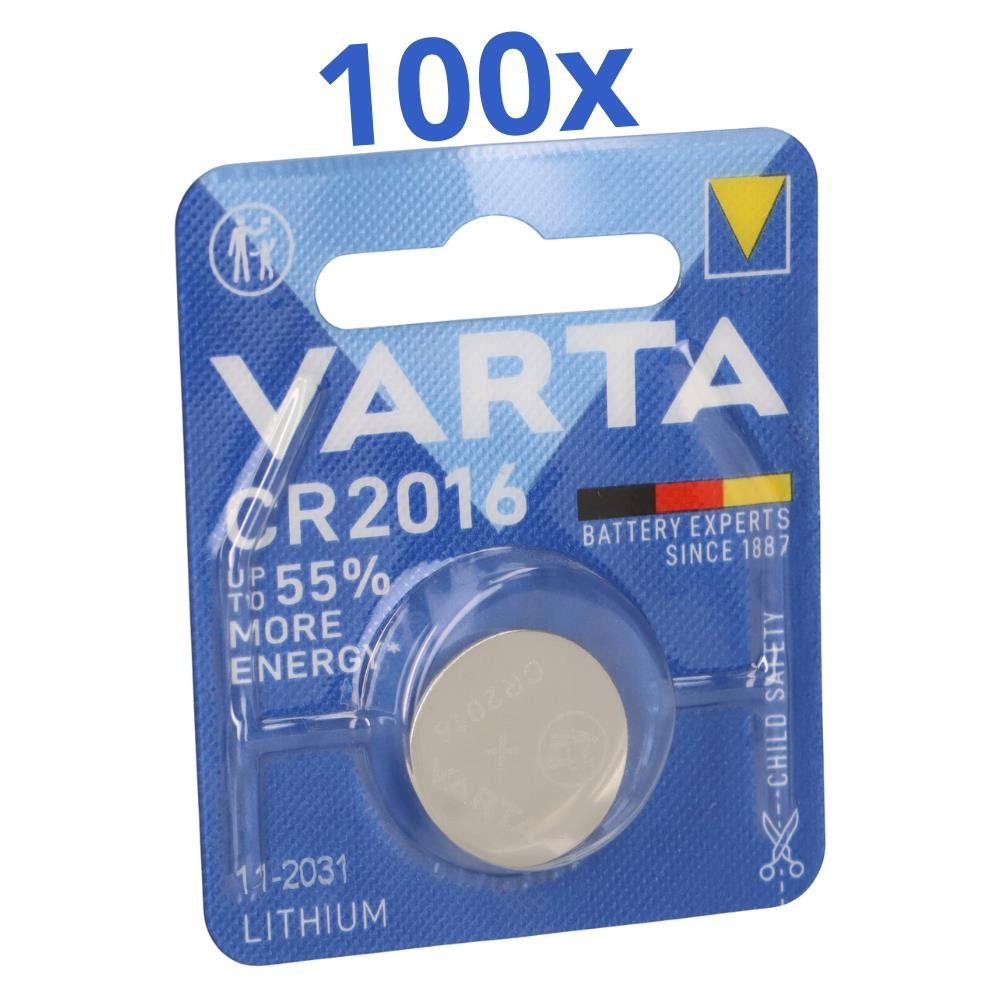 Lithium-Knopfzelle VARTA 100 CR2016 Stück x 1er Blister 3V 100 Knopfzelle VARTA