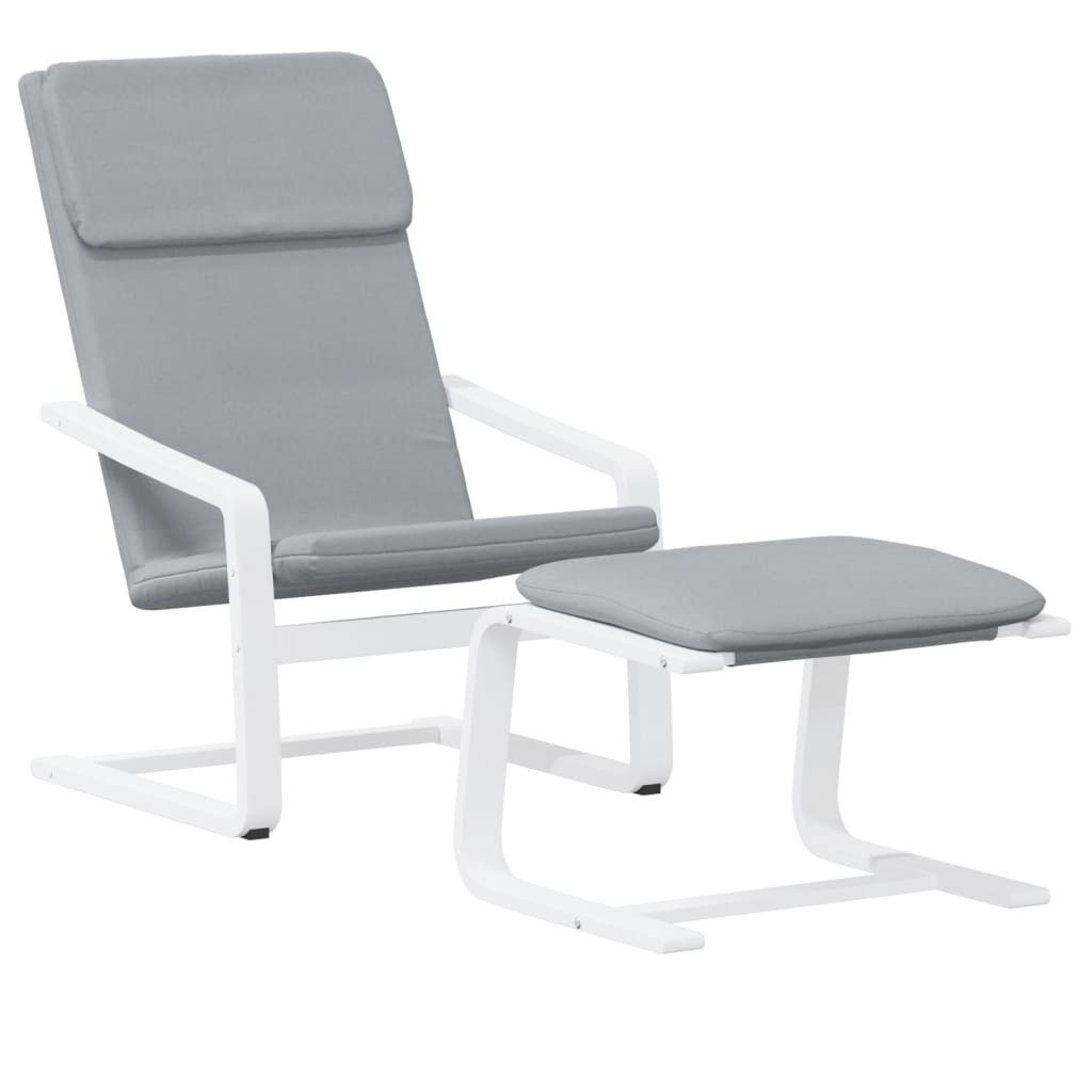 vidaXL Sessel Relaxsessel mit Hocker Hellgrau günstig online kaufen