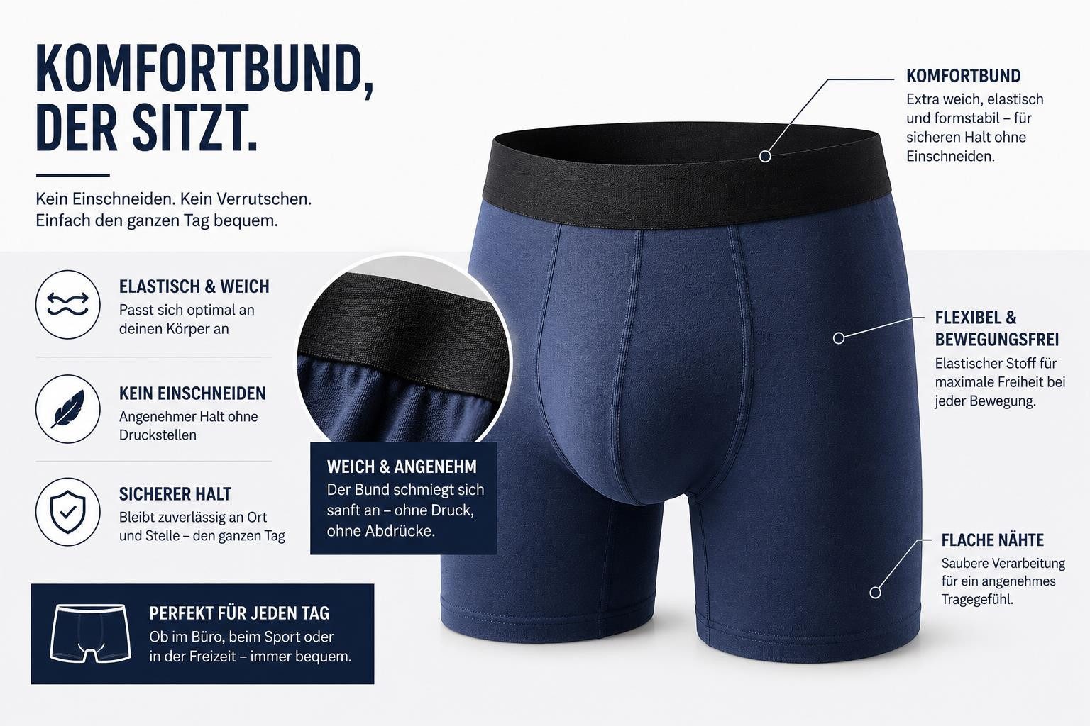 LOREZA Boxershorts 5 Herren Boxershorts Baumwolle Unterhosen Unterwäsche S-3XL (Spar-Packung, 5-St) – Bild 4 von 5