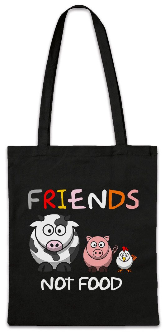 Beuteltasche Friends Not Food Comic Stofftasche Veganer Speziesismus Vegan