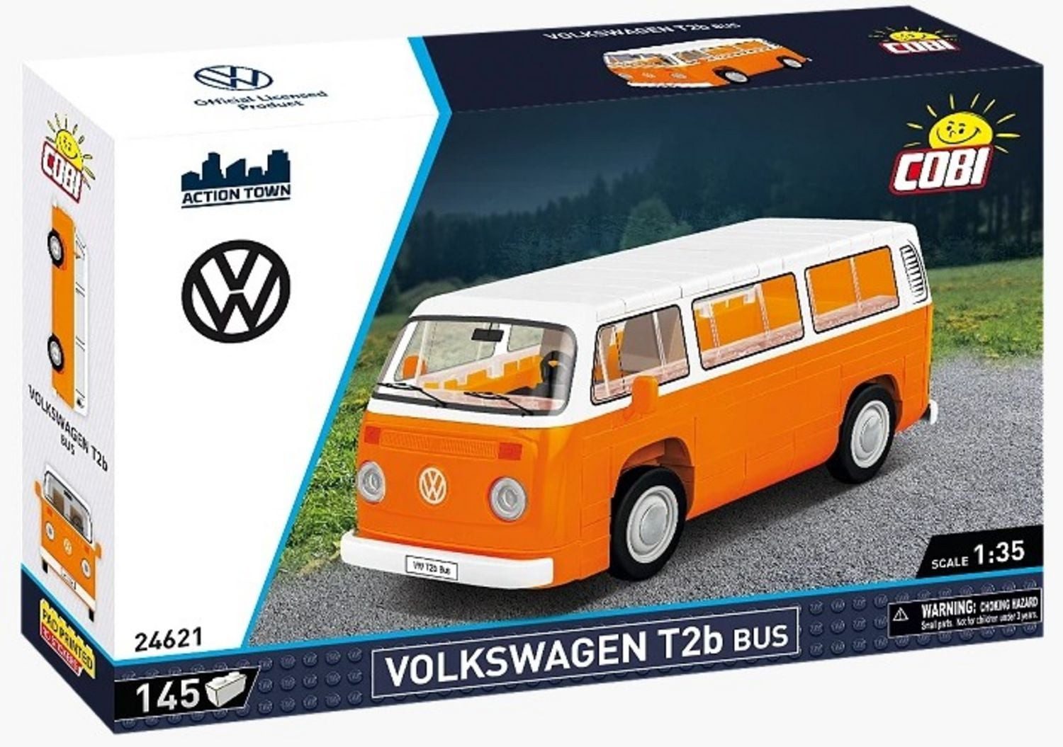 COBI COBI Action Town 24621 - Volkswagen T2b Bus, Bausatz 1:35, 145 Klemmba Konstruktions-Spielset
