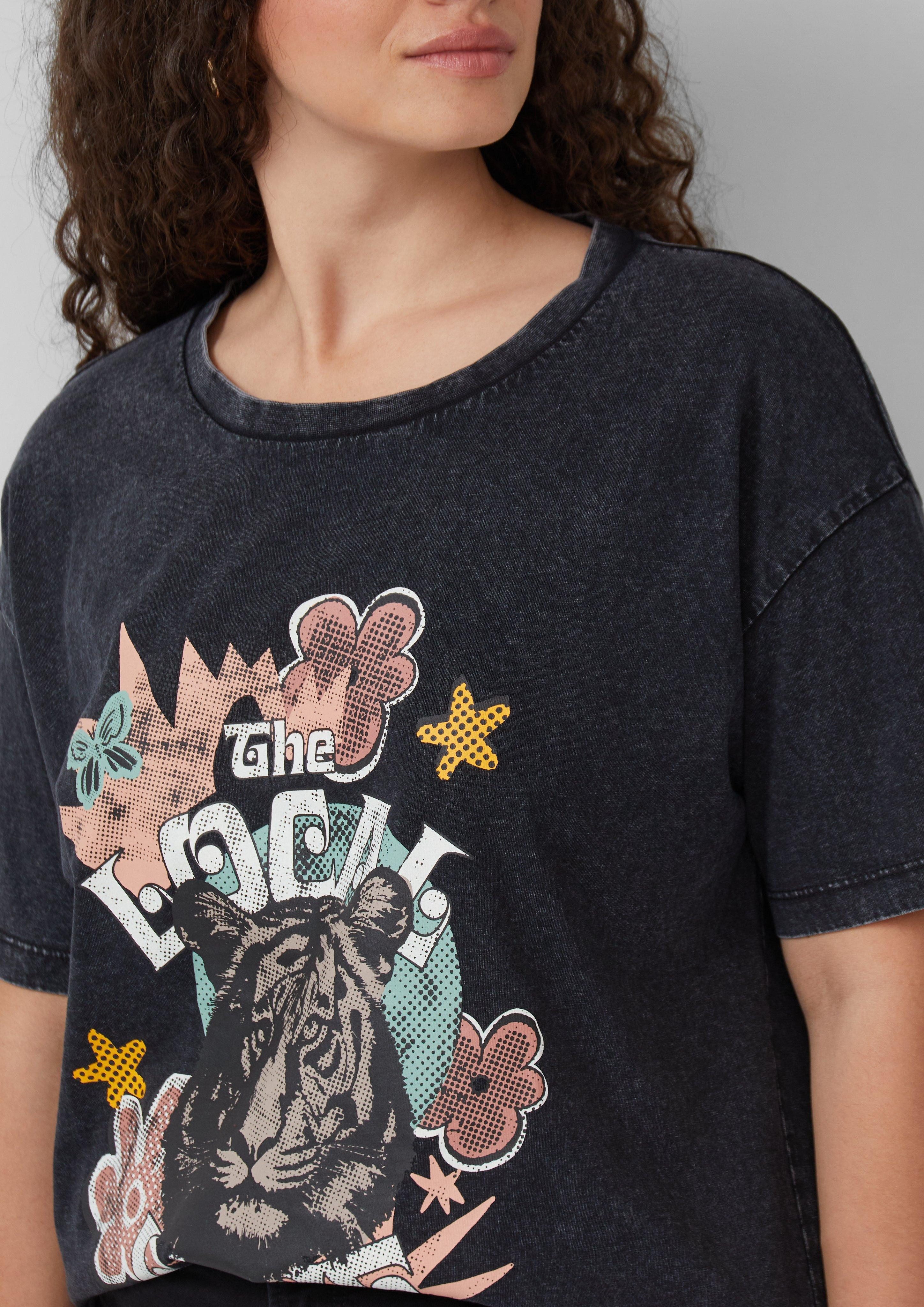 QS Kurzarmshirt Gewaschenes T-Shirt im Oversized günstig online kaufen