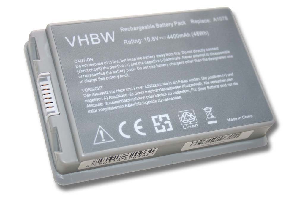 vhbw passend für Apple PowerBook G4 15 A1106, G4 15 M8980J/A, G4 15 Laptop-Akku 4400 mAh