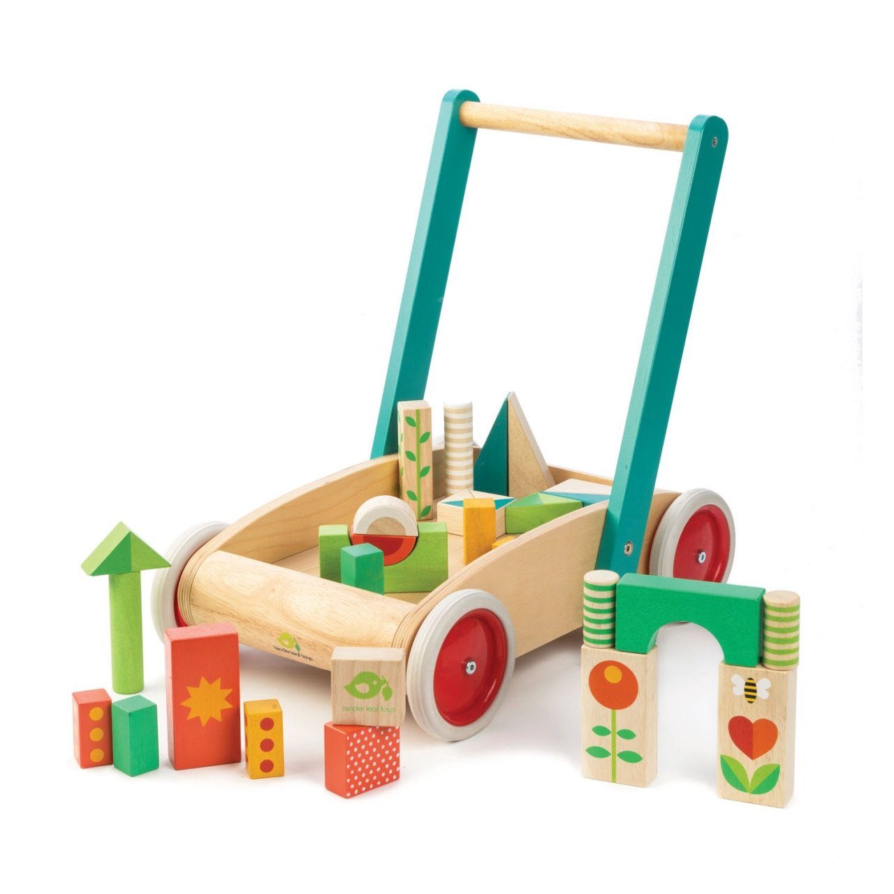 Lauflernwagen Lauflernwagen 29 Holzklötze Holzspielzeug Lernspielzeug