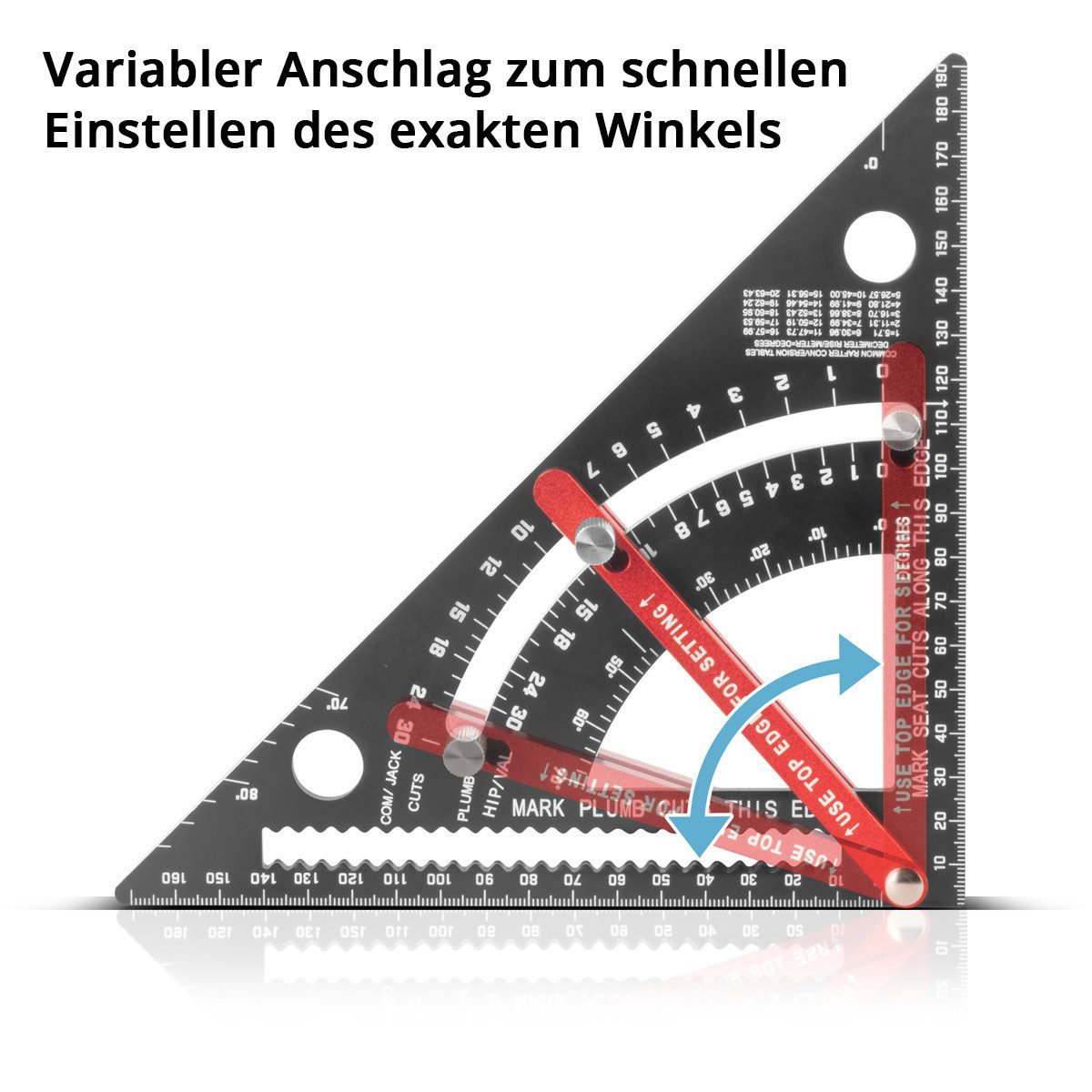 STAHLWERK Winkelmesser Winkeldreieck mit Anschlag, L:19,5 cm, (Set, Einzela günstig online kaufen