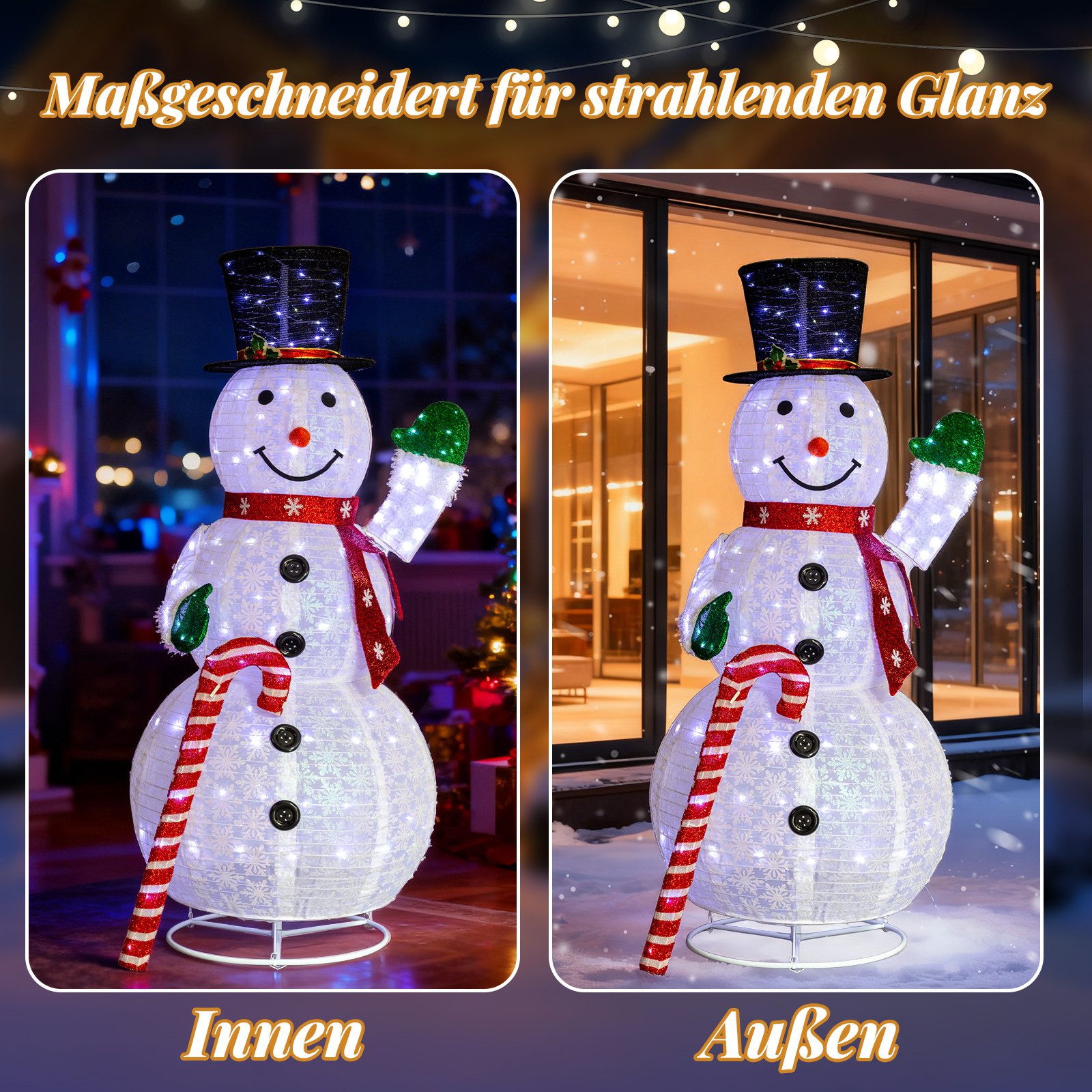 LALAHO Schneemann LED-Schneemann Weihnachten deko, 170cm mit 240 LEDs Weihn günstig online kaufen