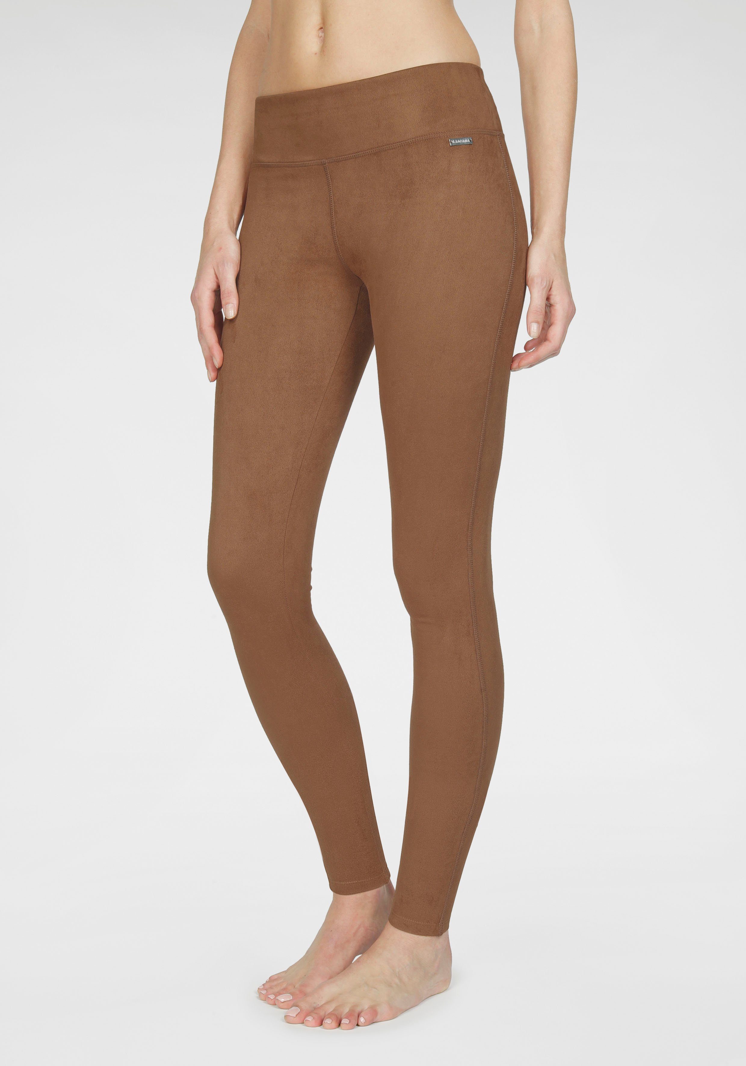 LASCANA Leggings in Velourleder-Optik