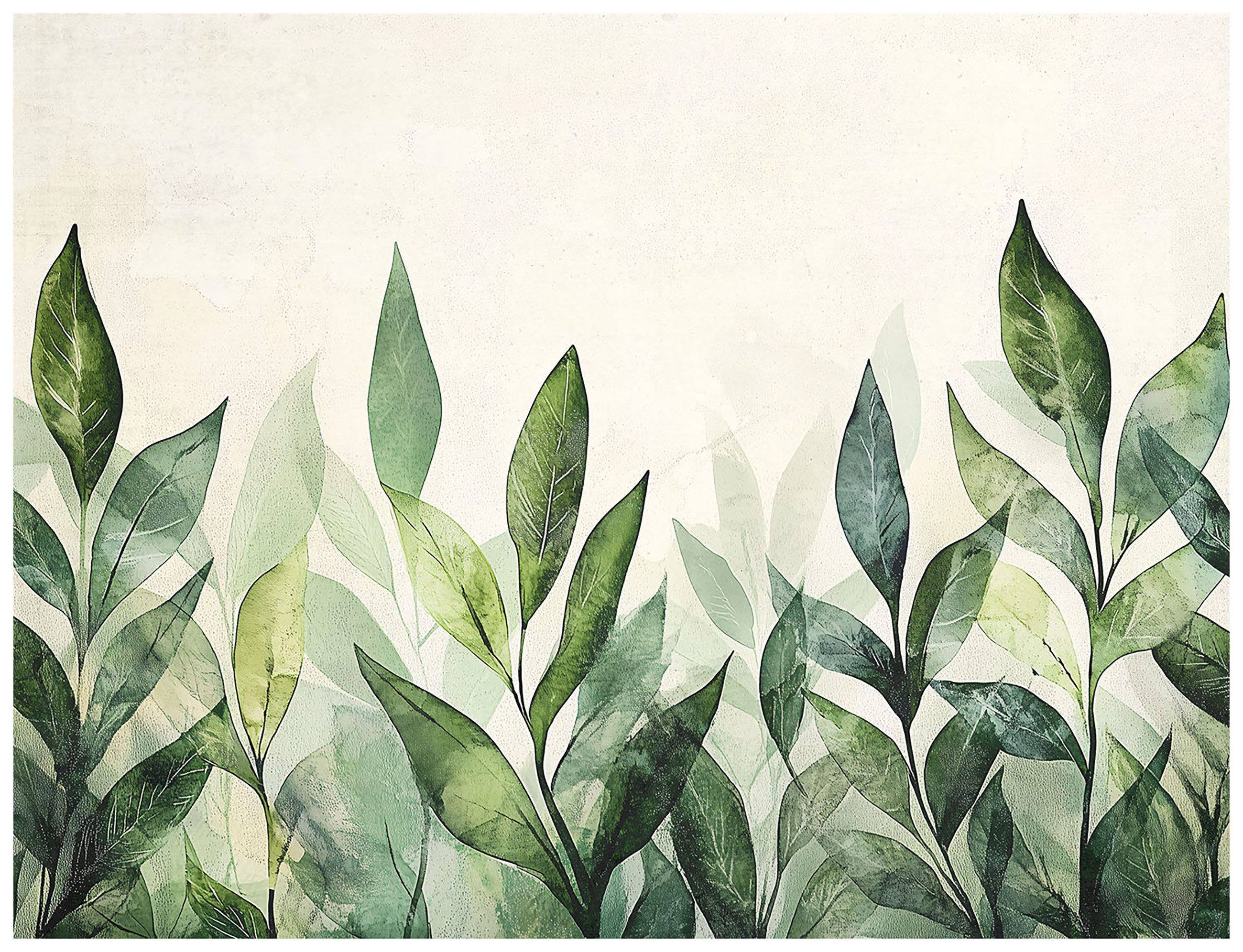 Fototapete Blätter Grün Modern Vlies Tapete Wohnzimmer Schlafzimmer Wandtapete