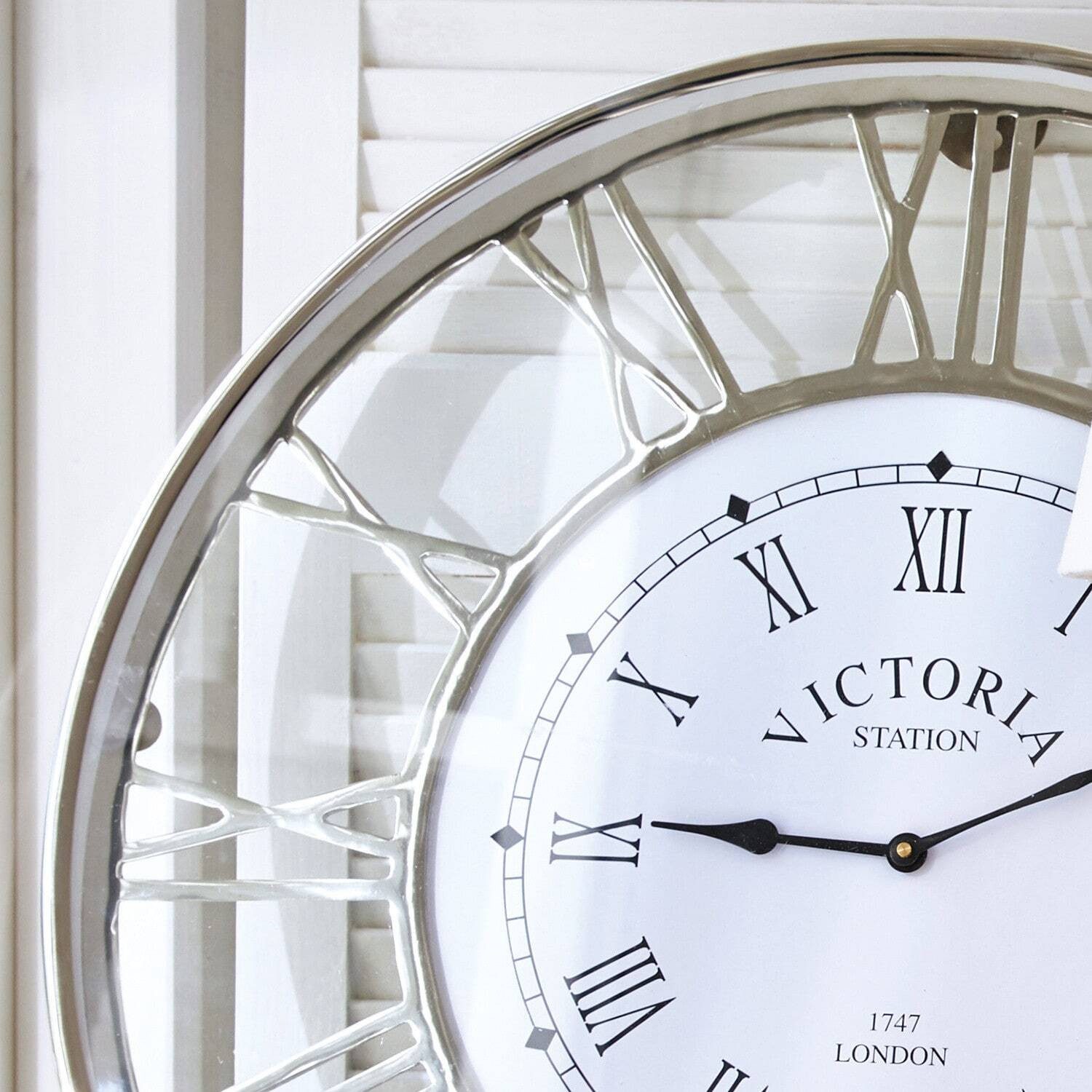 Mirabeau Wanduhr Uhr Victoria Station silber – Bild 5 von 5
