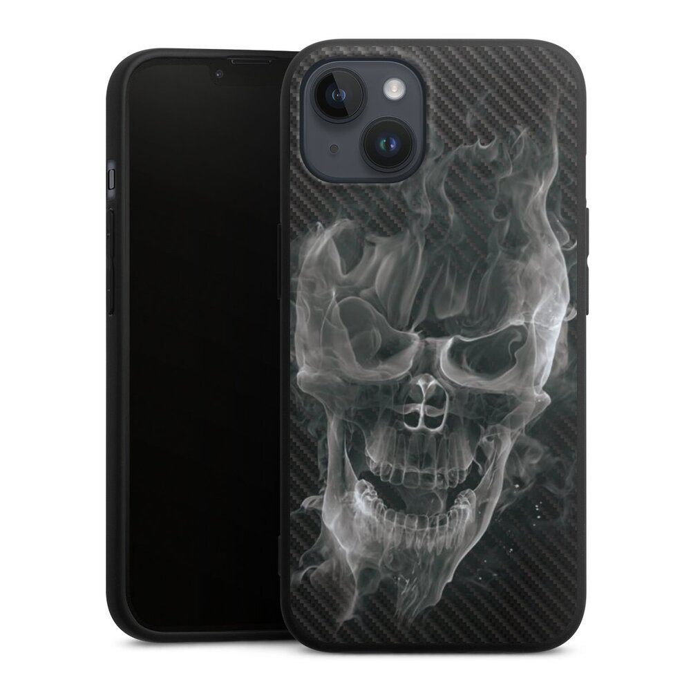 Handyhülle Totenkopf Schädel Carbon Smoke Skull Carbon