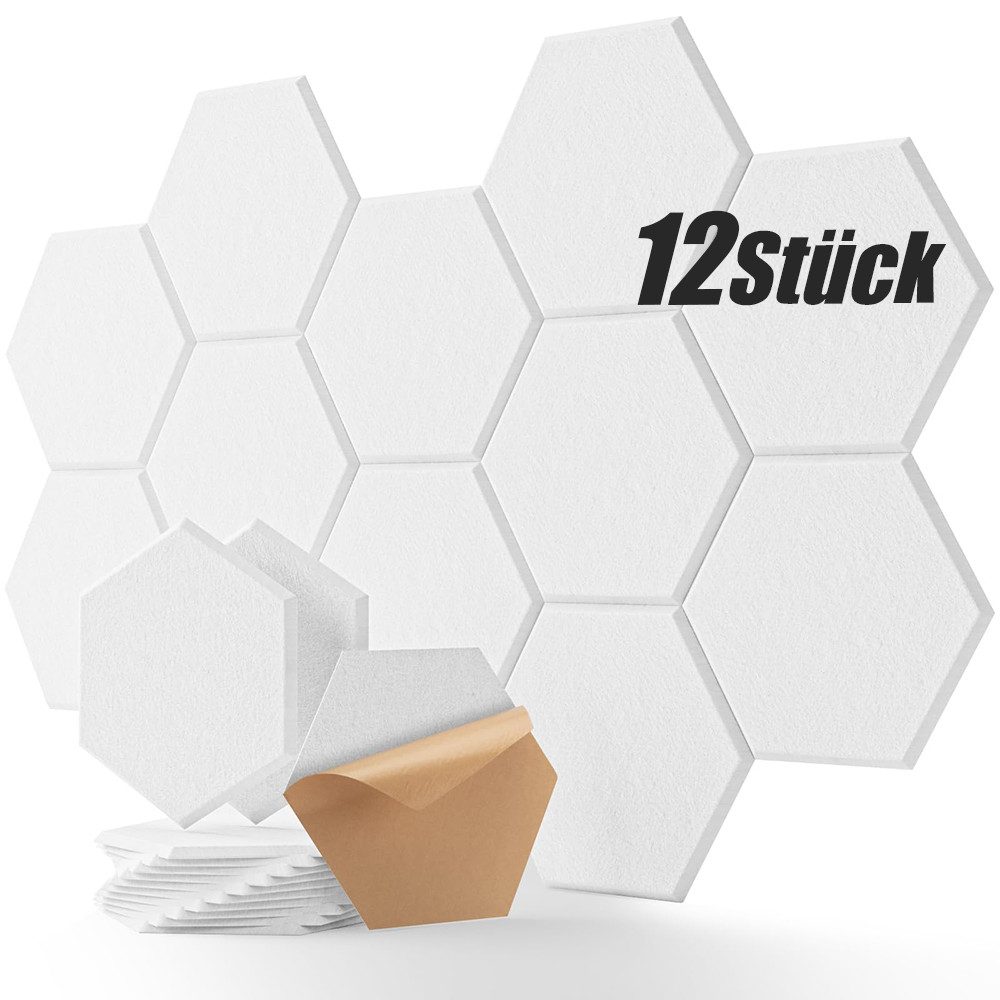RWEUOQ Akustikplatte 12 Stück,Hexagon Akustikplatte,Selbstklebend,9mmHohe D günstig online kaufen