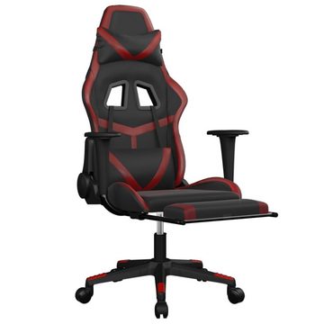 vidaXL Gaming-Stuhl Gaming-Stuhl mit Fußstütze Schwarz und Weinrot Kunstleder (1 St)