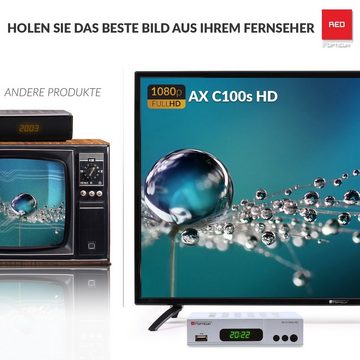RED OPTICUM AX C100 silber Full HD DVB-C Receiver mit Aufnahmefunktion Kabel-Receiver (EPG, HDMI, USB, SCART, Coaxial Audio, Receiver für Kabelfernsehen)
