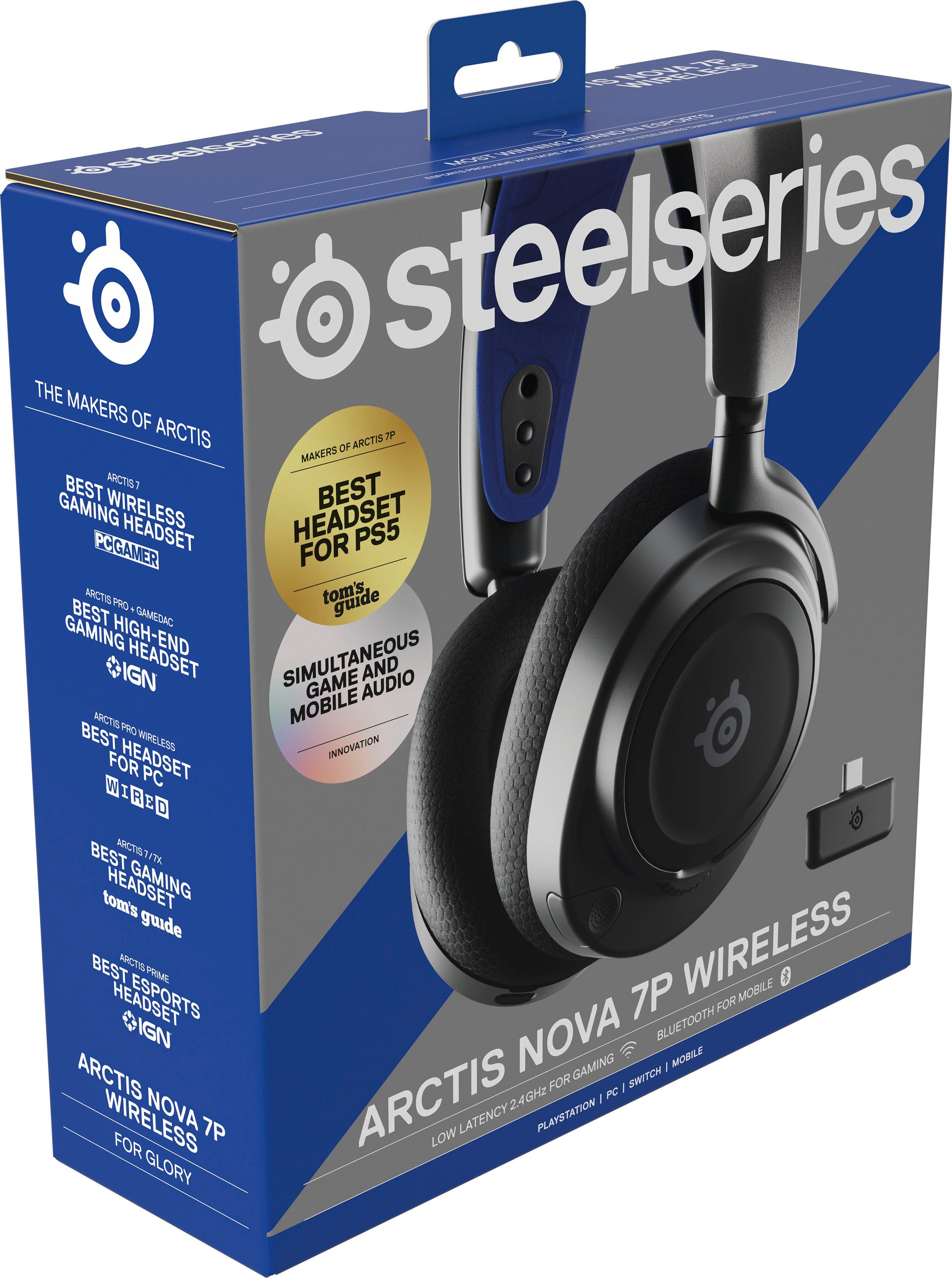 (Noise-Cancelling, SteelSeries Wireless) 7P Arctis Gaming-Headset Nova Bluetooth,