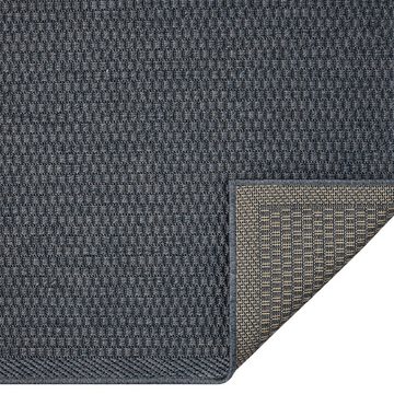 Outdoorteppich Stabiler In- und Outdoor-Teppich mit 3d-Effekt, anthrazit blau, TeppichHome24, Rechteckig, Höhe: 5 mm