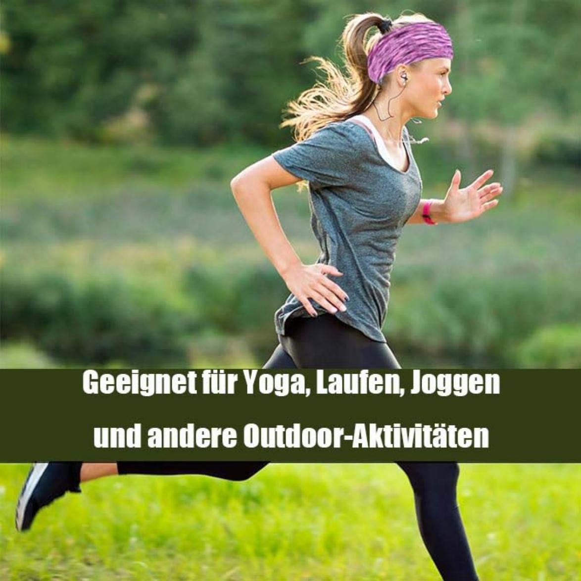 Zaewry Stirnband Elastische Haarband Breit Schnelltrocknend Schweißband Stirn (4-St) – Bild 4 von 5