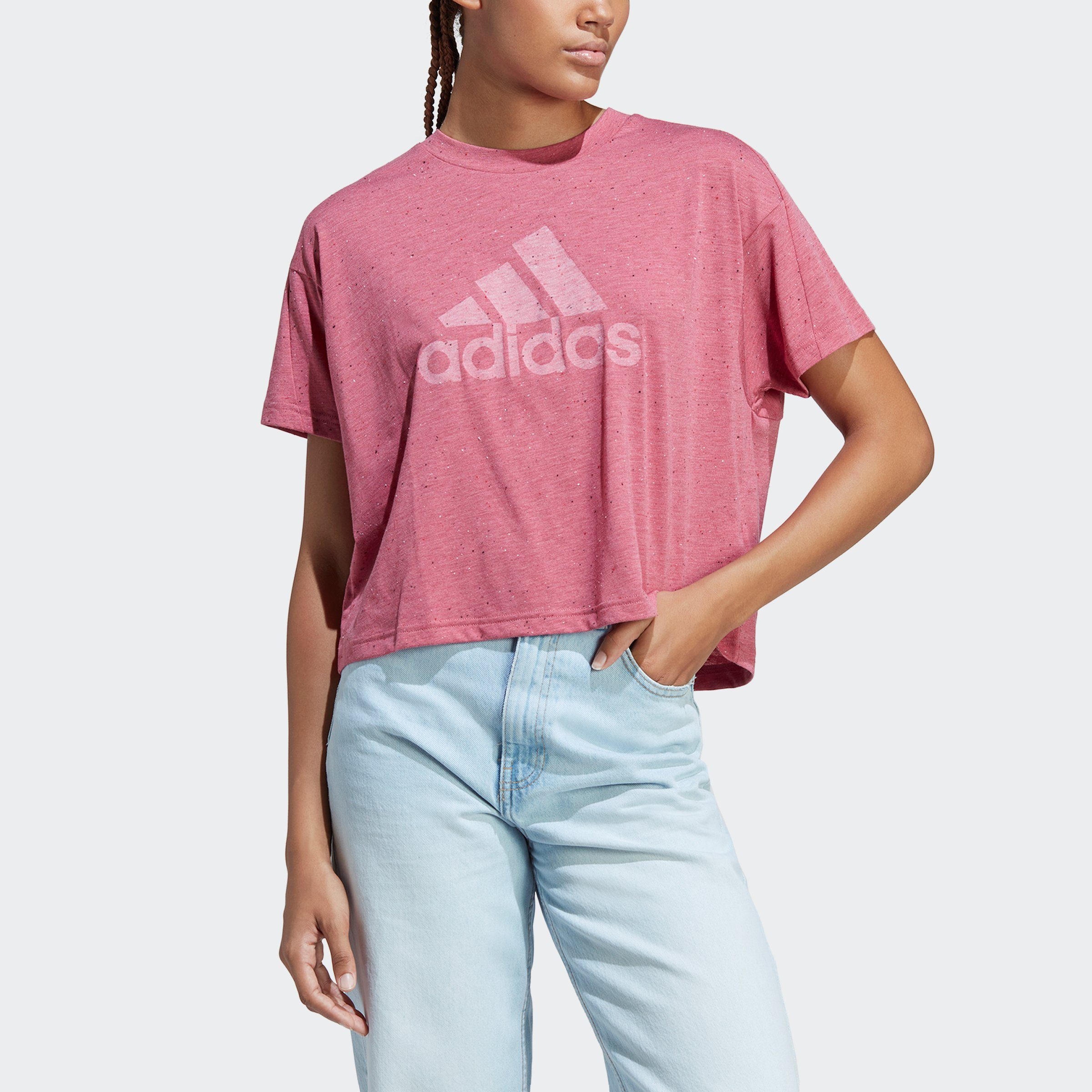 WINNERS FUTURE Pink White ICONS adidas T-Shirt Sportswear Strata / Mel.